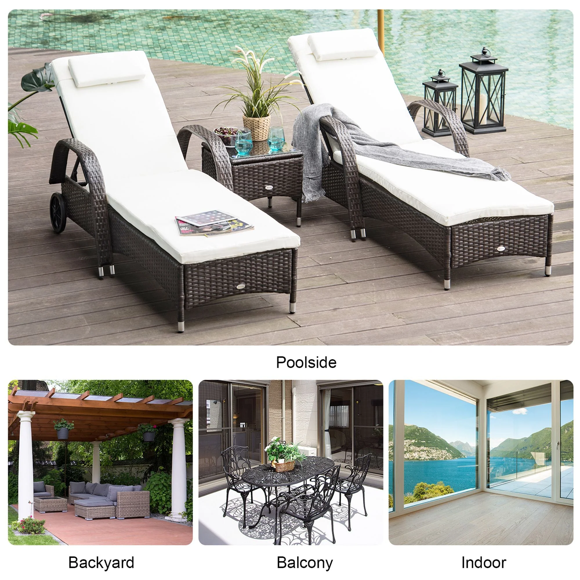 3-Pieces Patio Lounge Chair Set - Image 5