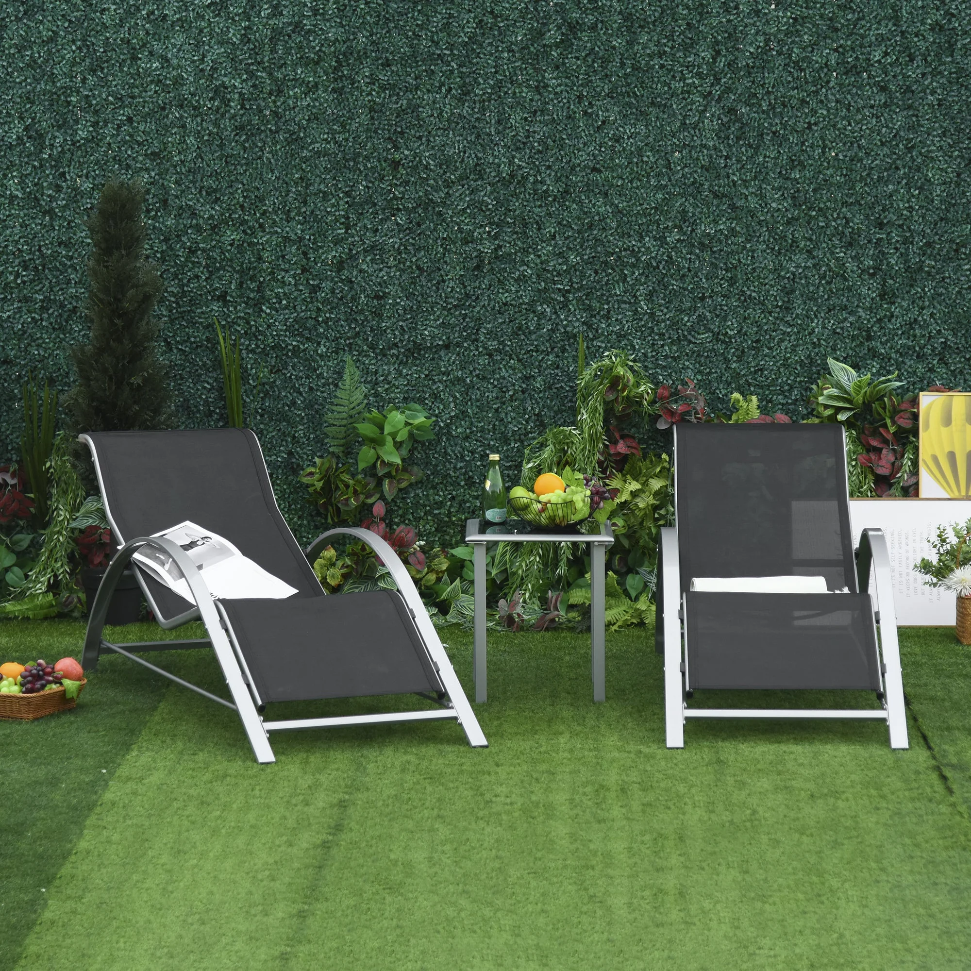 3-Pieces Sun Lounger Chair Set - Image 2