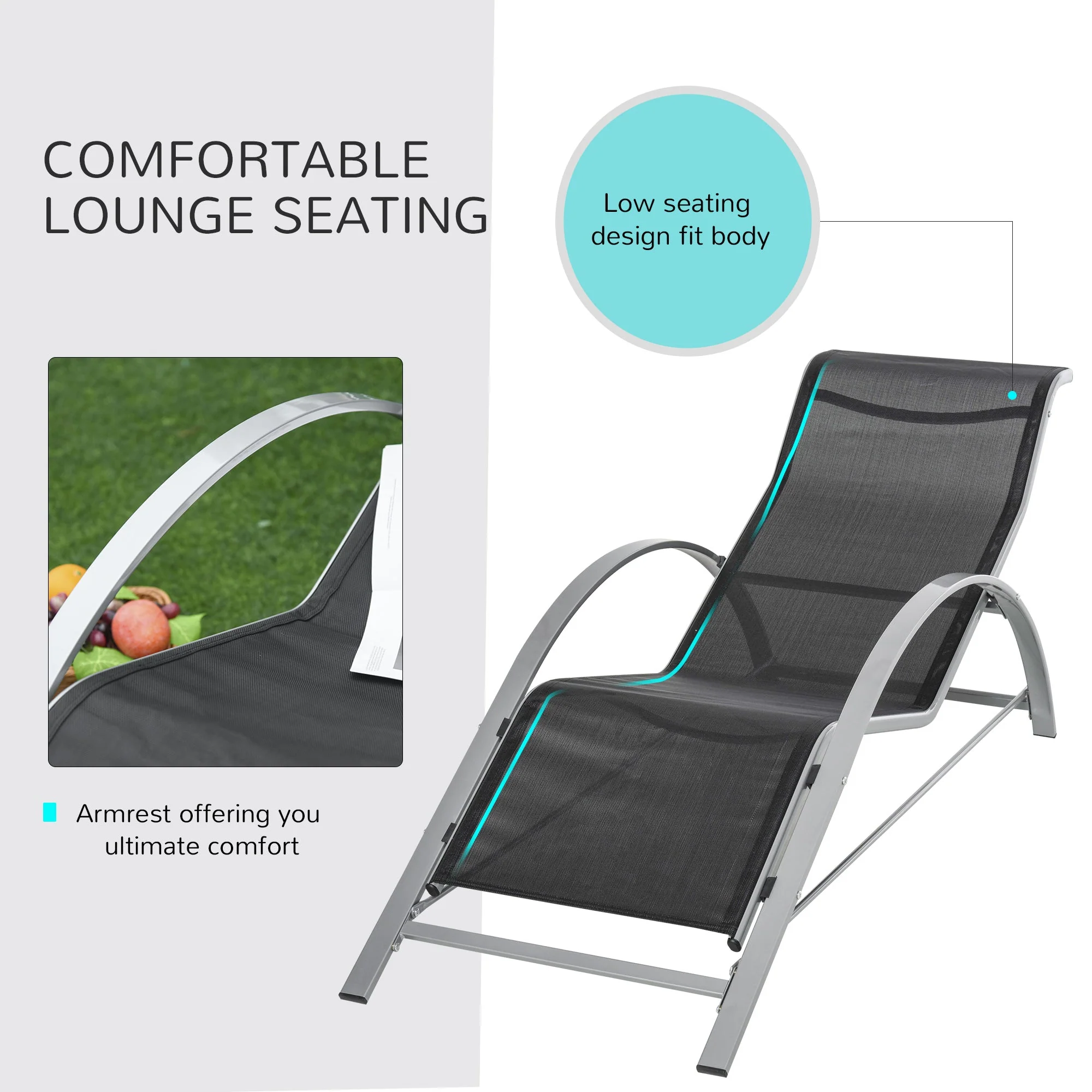 3-Pieces Sun Lounger Chair Set - Image 5