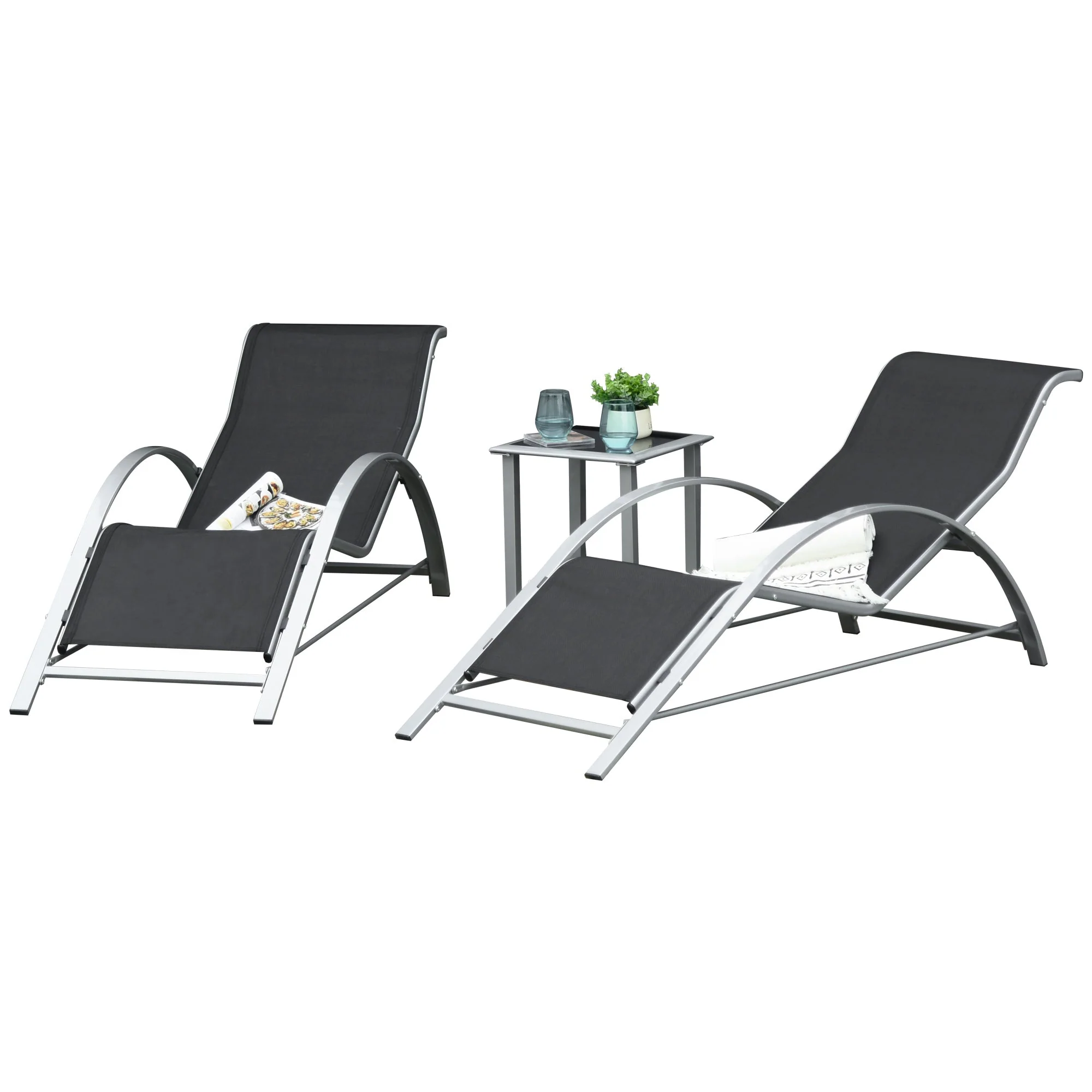 3-Pieces Sun Lounger Chair Set - Image 7