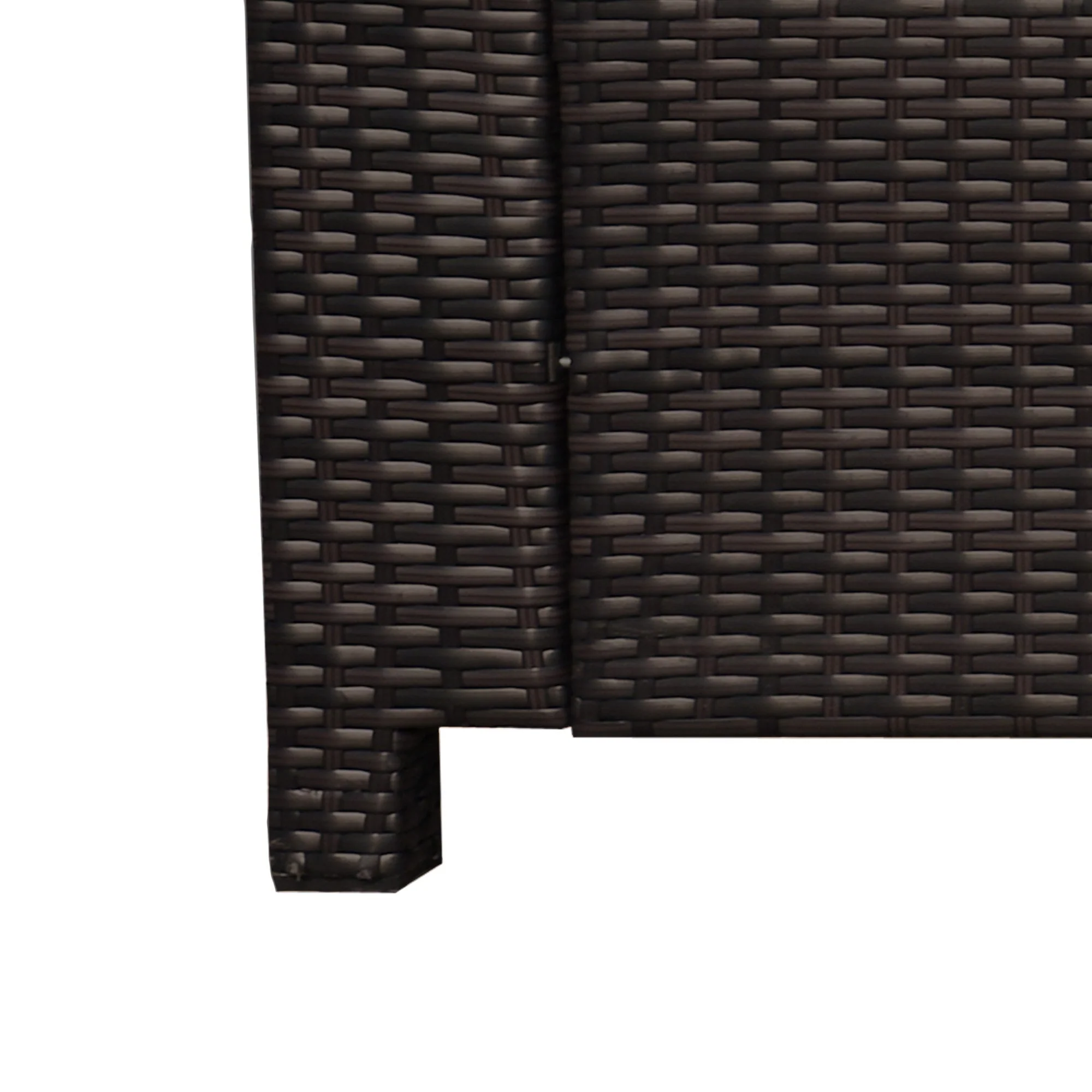 3 Seater Rattan Sofa All-Weather Wicker Weave Metal Frame Chair with Fire Resistant Cushio-Brown - Image 8