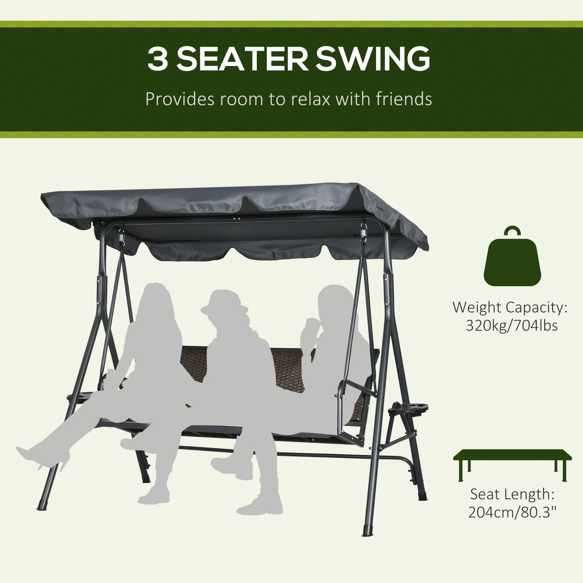 3 Seater Swing Chair - Image 3