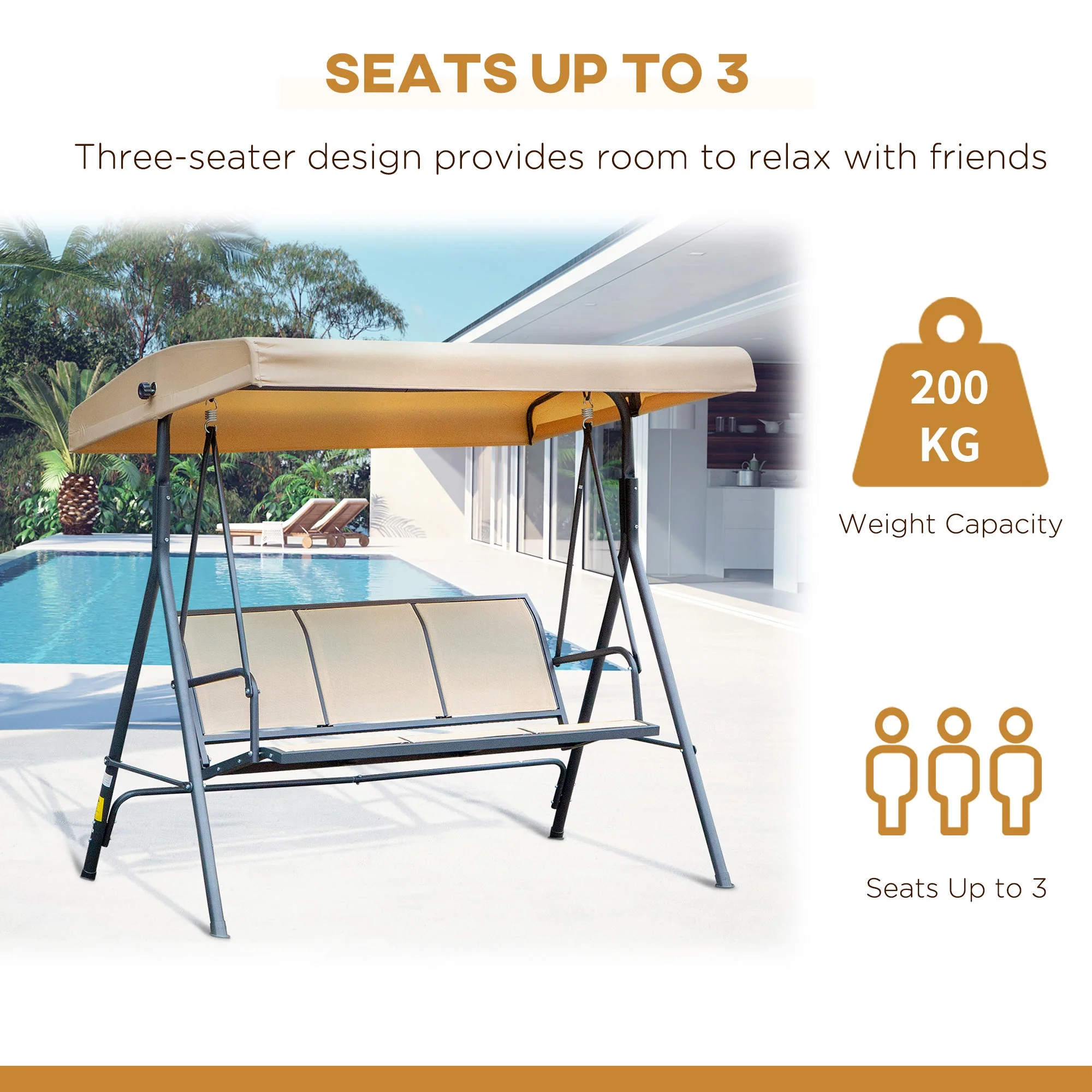 3 Seater Swing Chair - Image 6