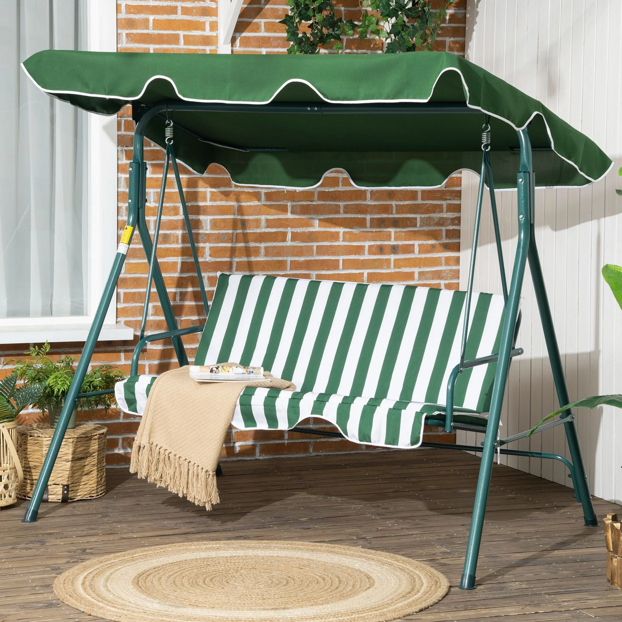 3 Seater Swing Chair with Adjustable Canopy - Image 2