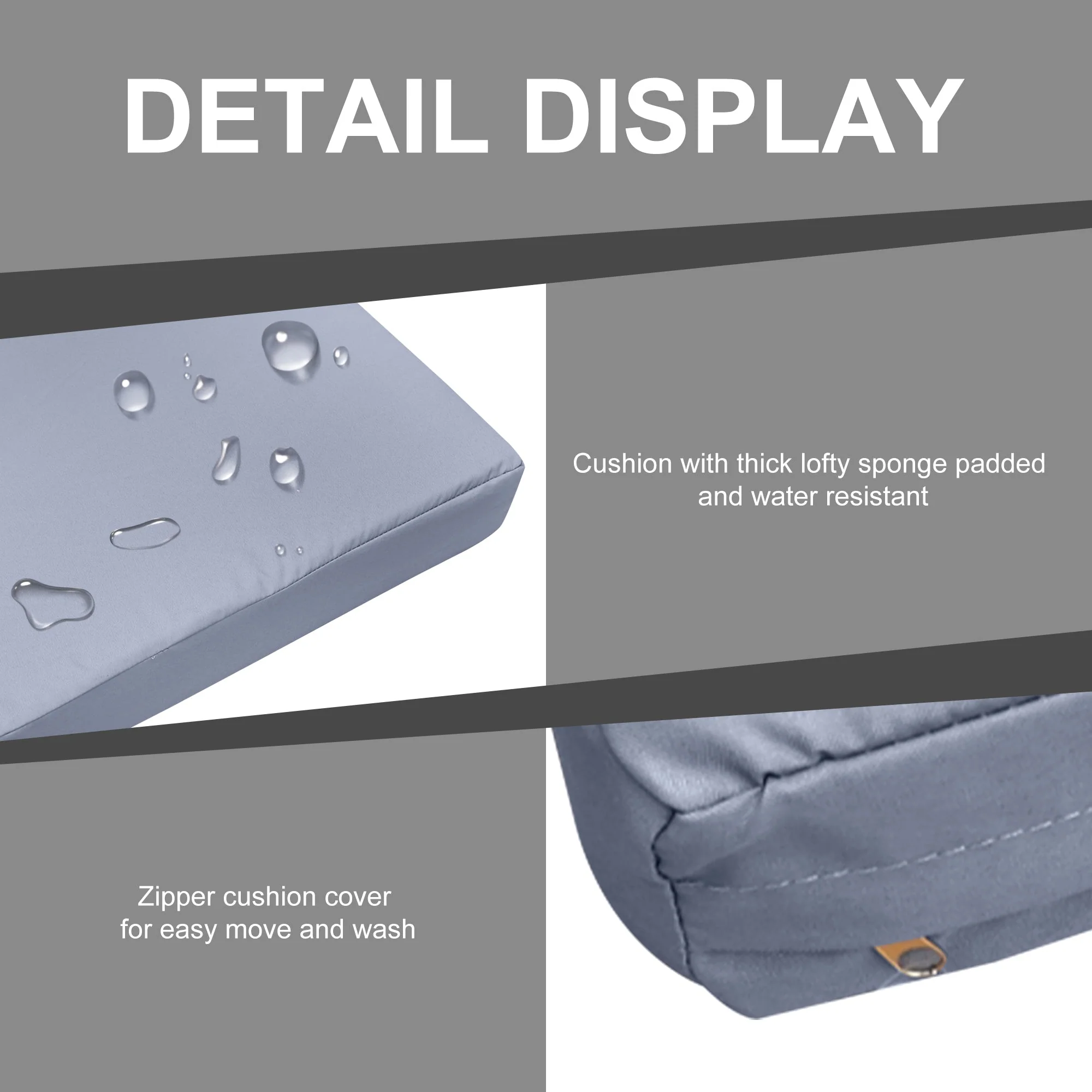 3 Seater Weather Resistant Outdoor Garden Rattan Sofa Grey - Image 5
