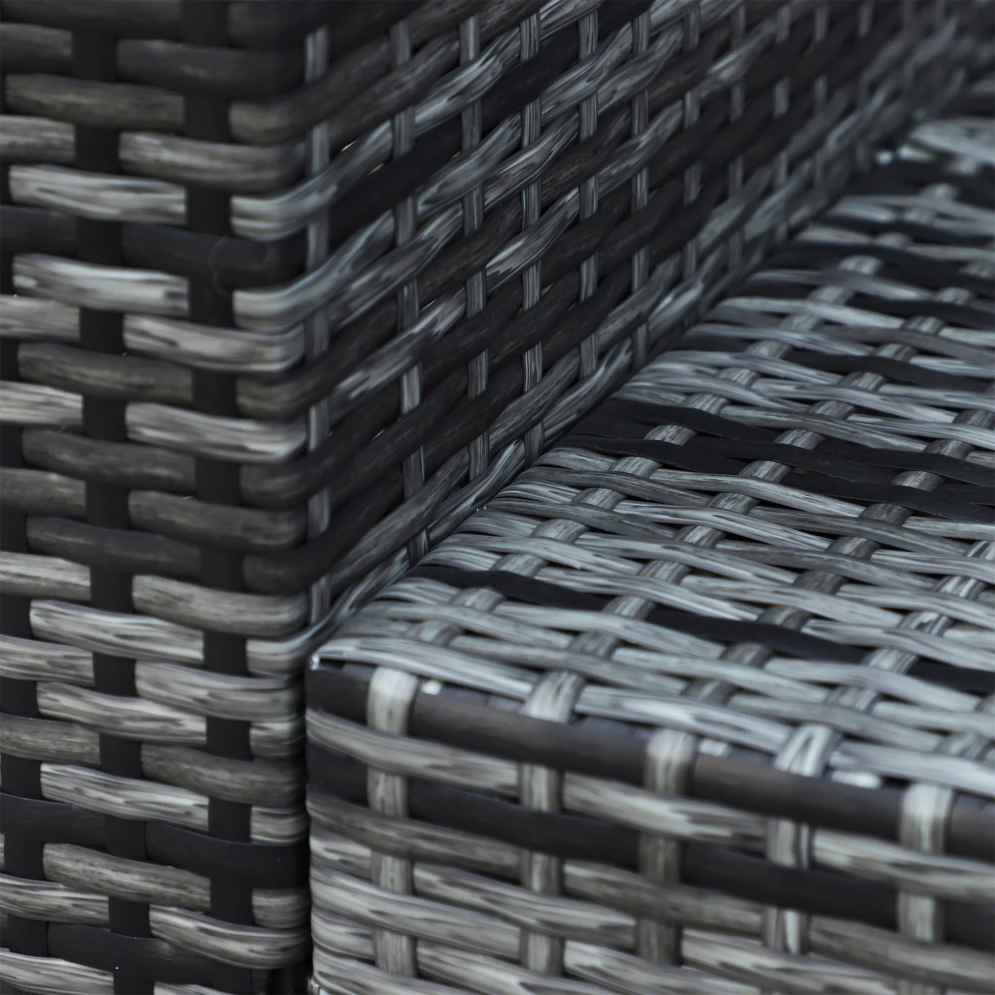 3 Seater Weather Resistant Outdoor Garden Rattan Sofa Grey - Image 9