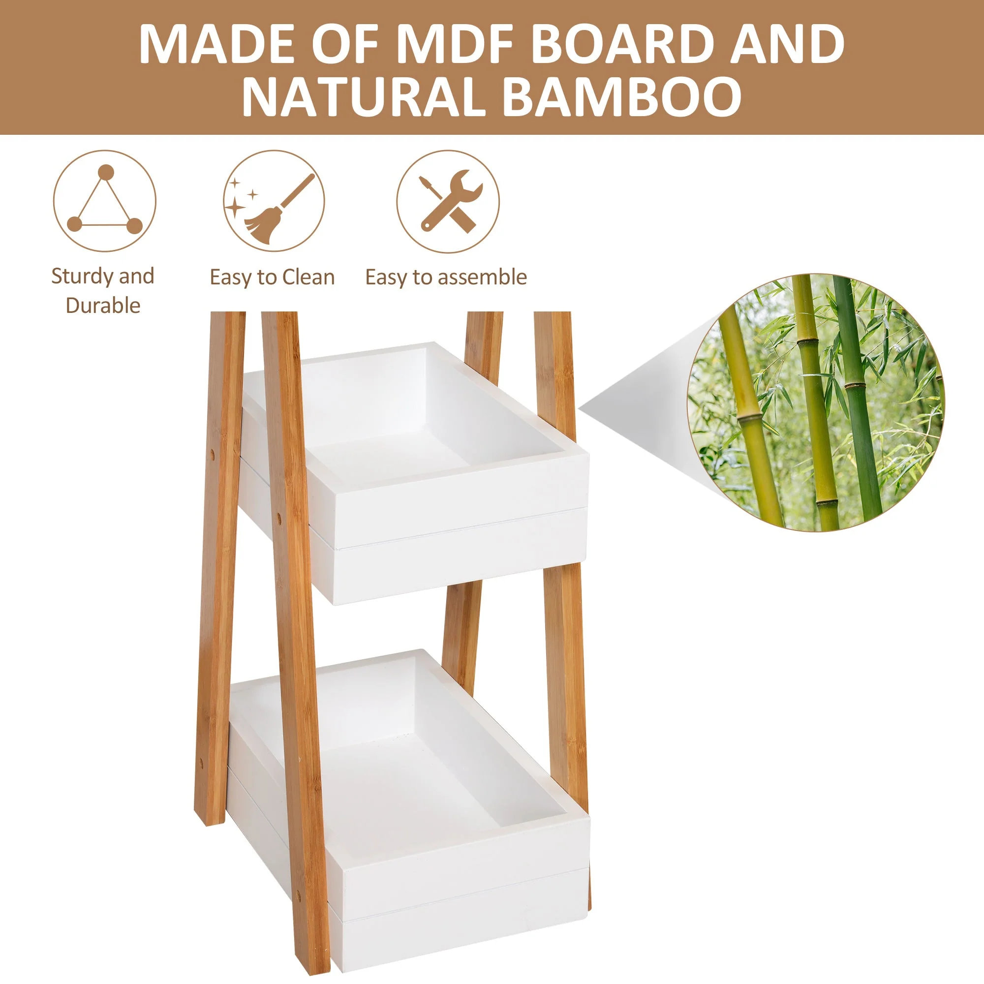 3 Tier Bathroom Shower Caddy Freestanding Rack Storage Unit Shelf Organiser - Image 5