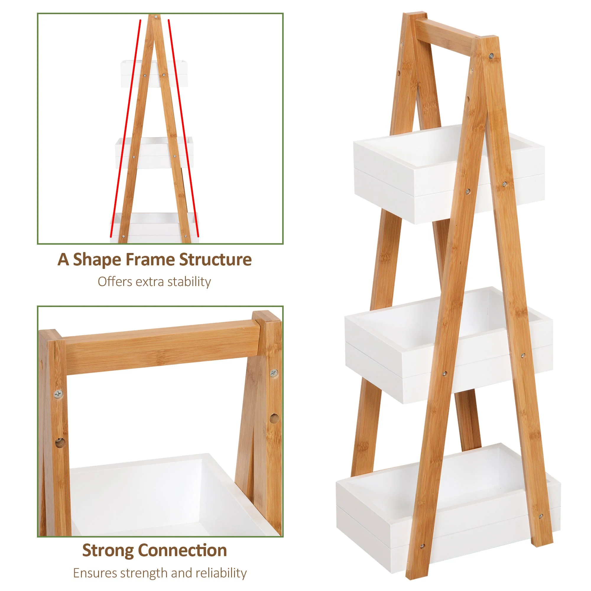 3 Tier Bathroom Shower Caddy Freestanding Rack Storage Unit Shelf Organiser - Image 6