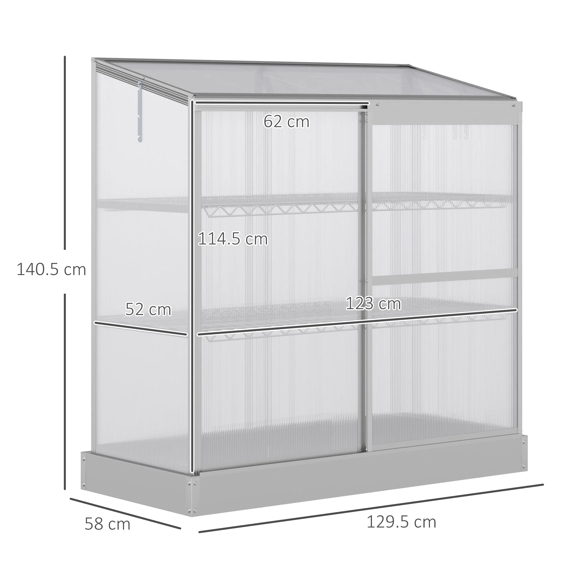 3 Tier Cold Frame With Sliding Door Galvanised Steel by Greenery - Image 3