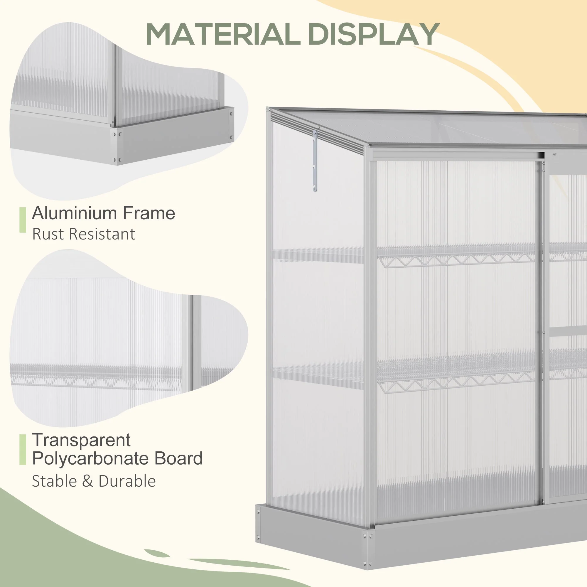 3 Tier Cold Frame With Sliding Door Galvanised Steel by Greenery - Image 4