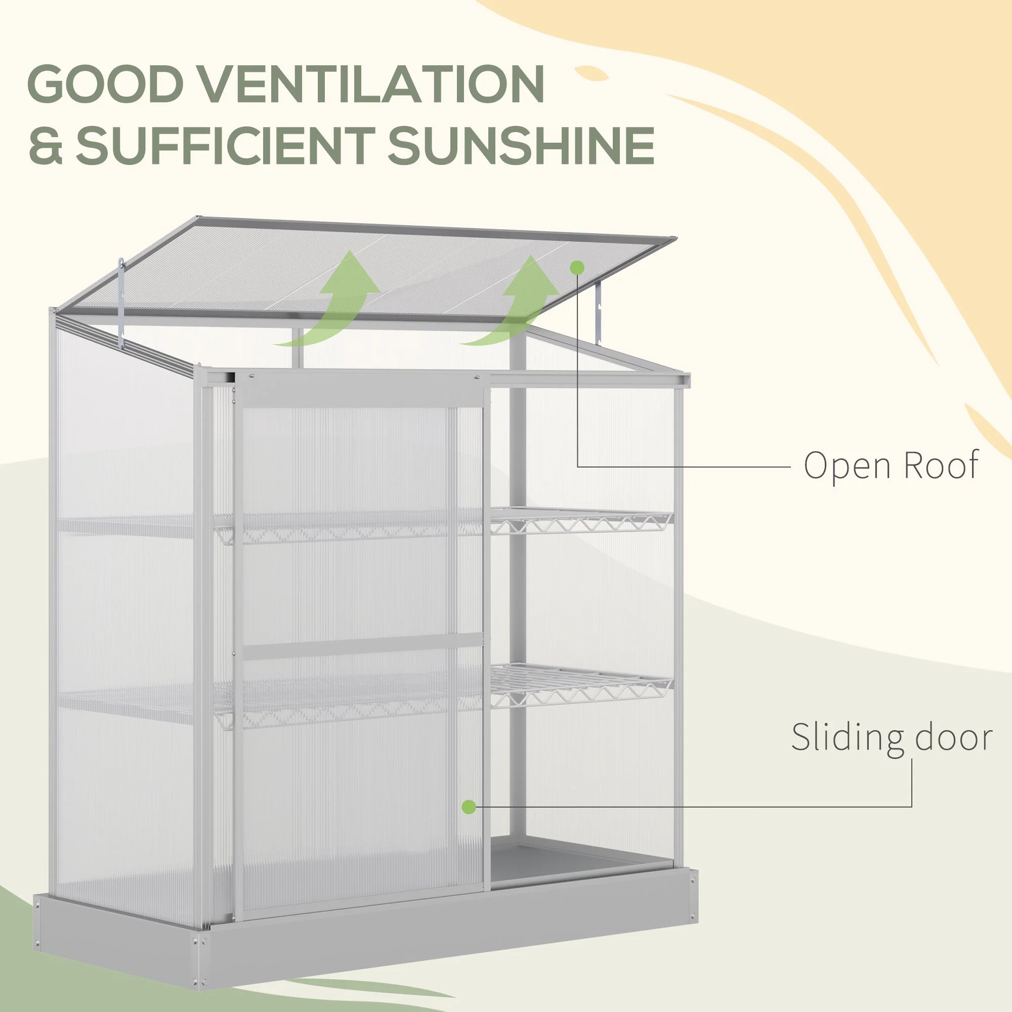 3 Tier Cold Frame With Sliding Door Galvanised Steel by Greenery - Image 5