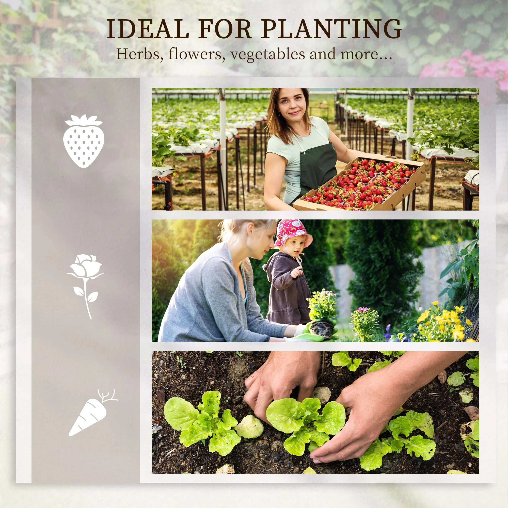 3 Tier Garden Planters with Trellis for Vine Climbing - Image 6