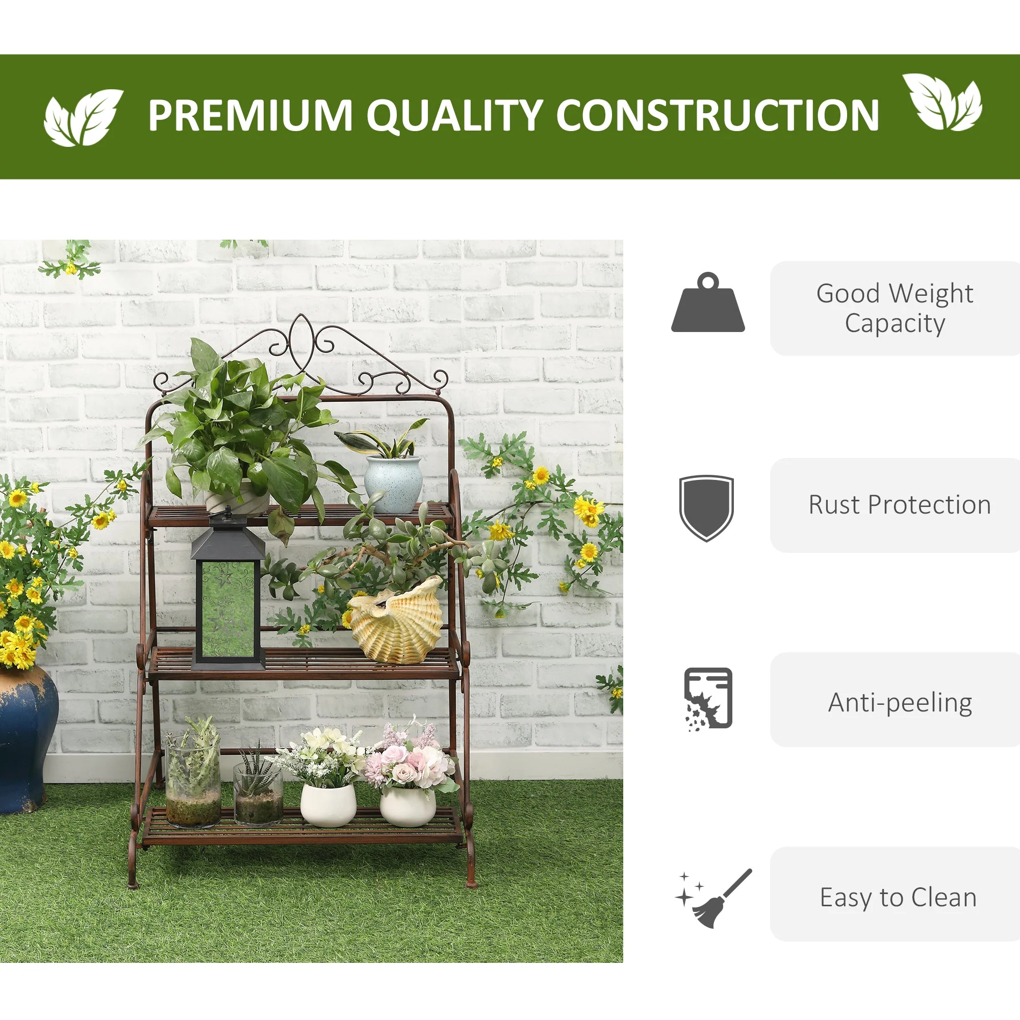 3 Tier Stair Style Metal Plant Stand - Image 5