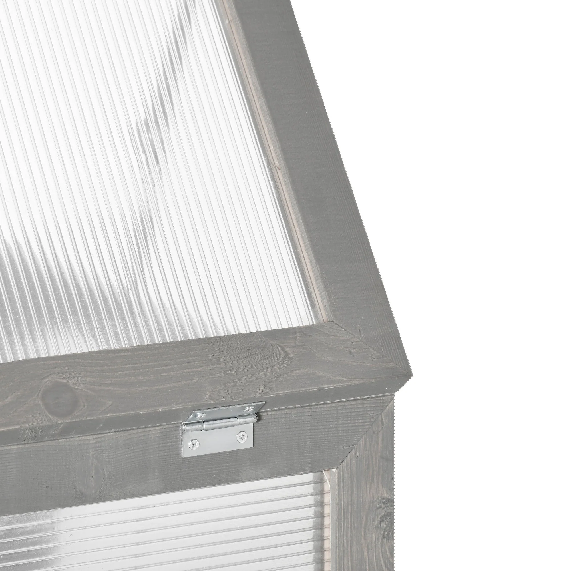 3-tier Wood Greenhouse Garden Polycarbonate Cold Frame Grow House w/ Storage Shelf for Plants - Image 8