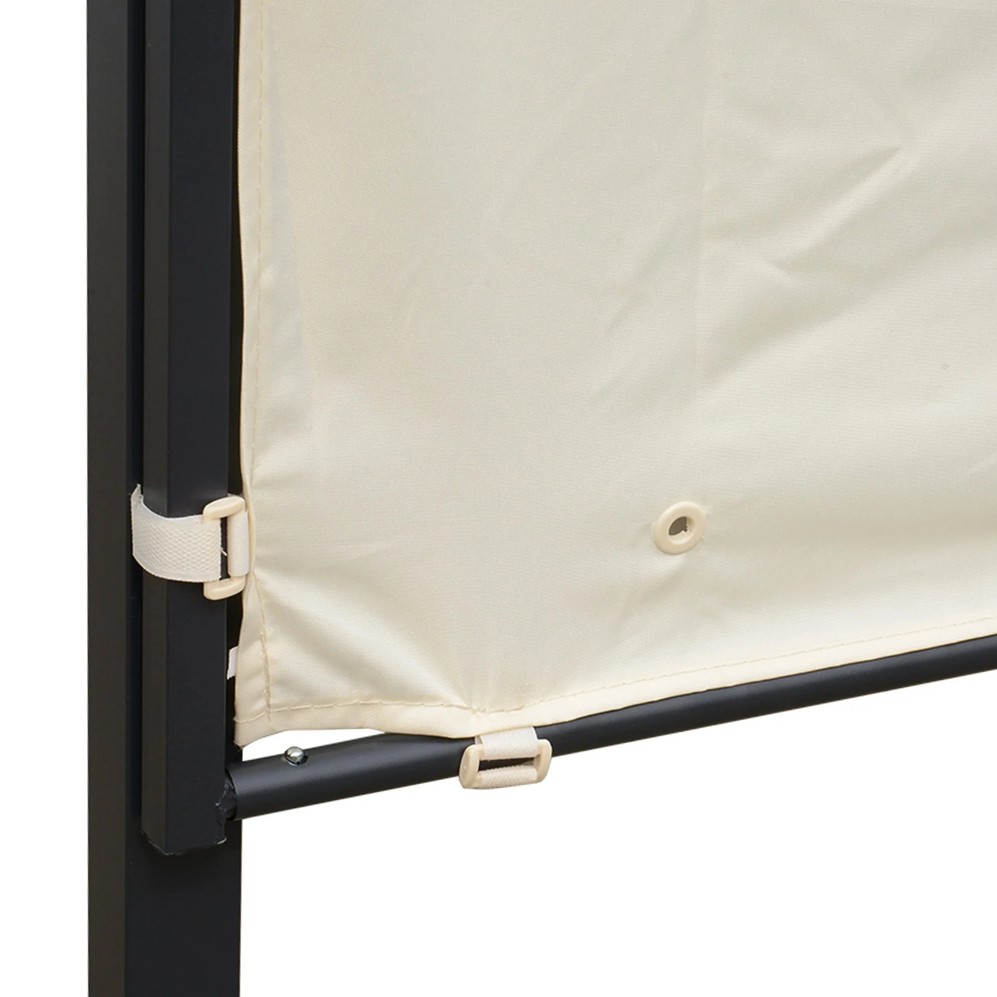 3 x 2.5m Patio Metal Gazebo Door Window Awning Wall Mount Canopy Outdoor Sunshade with Extended Shelter Cream White - Image 7