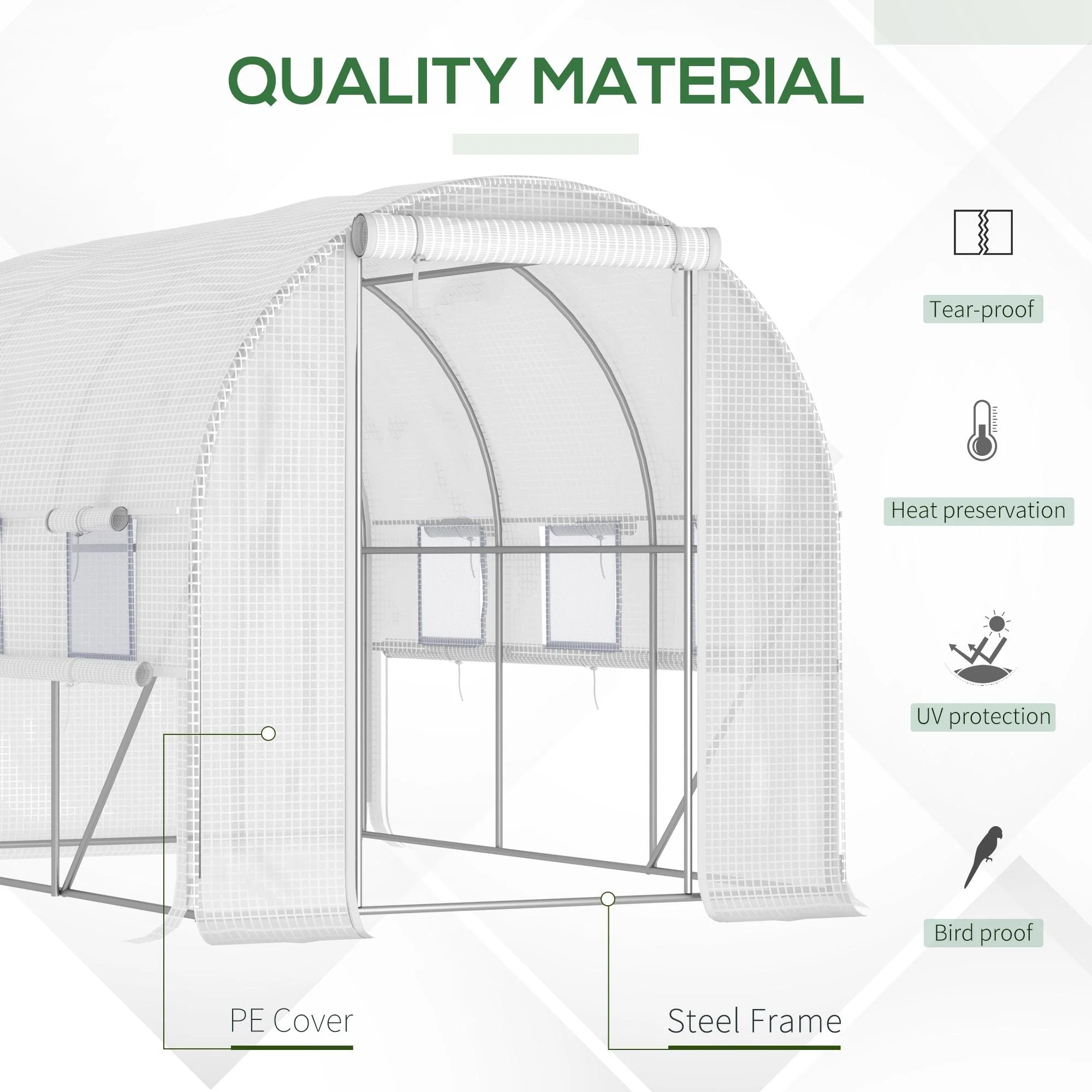 3 x 2 x 2m Walk-in Tunnel Greenhouse - Image 4