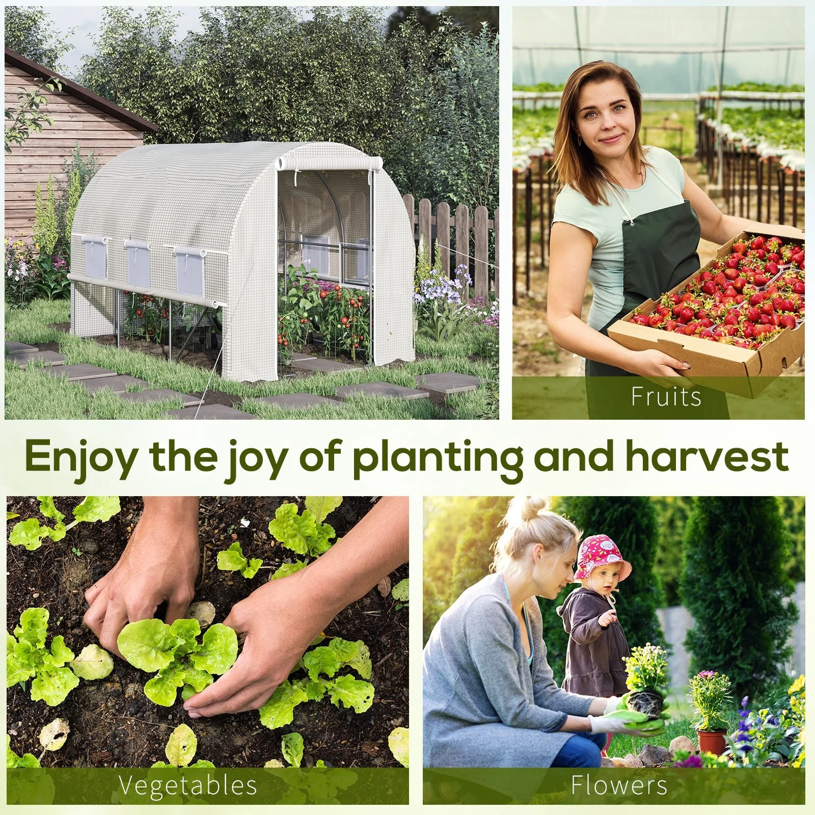 3 x 2 x 2m Walk-in Tunnel Greenhouse - Image 6