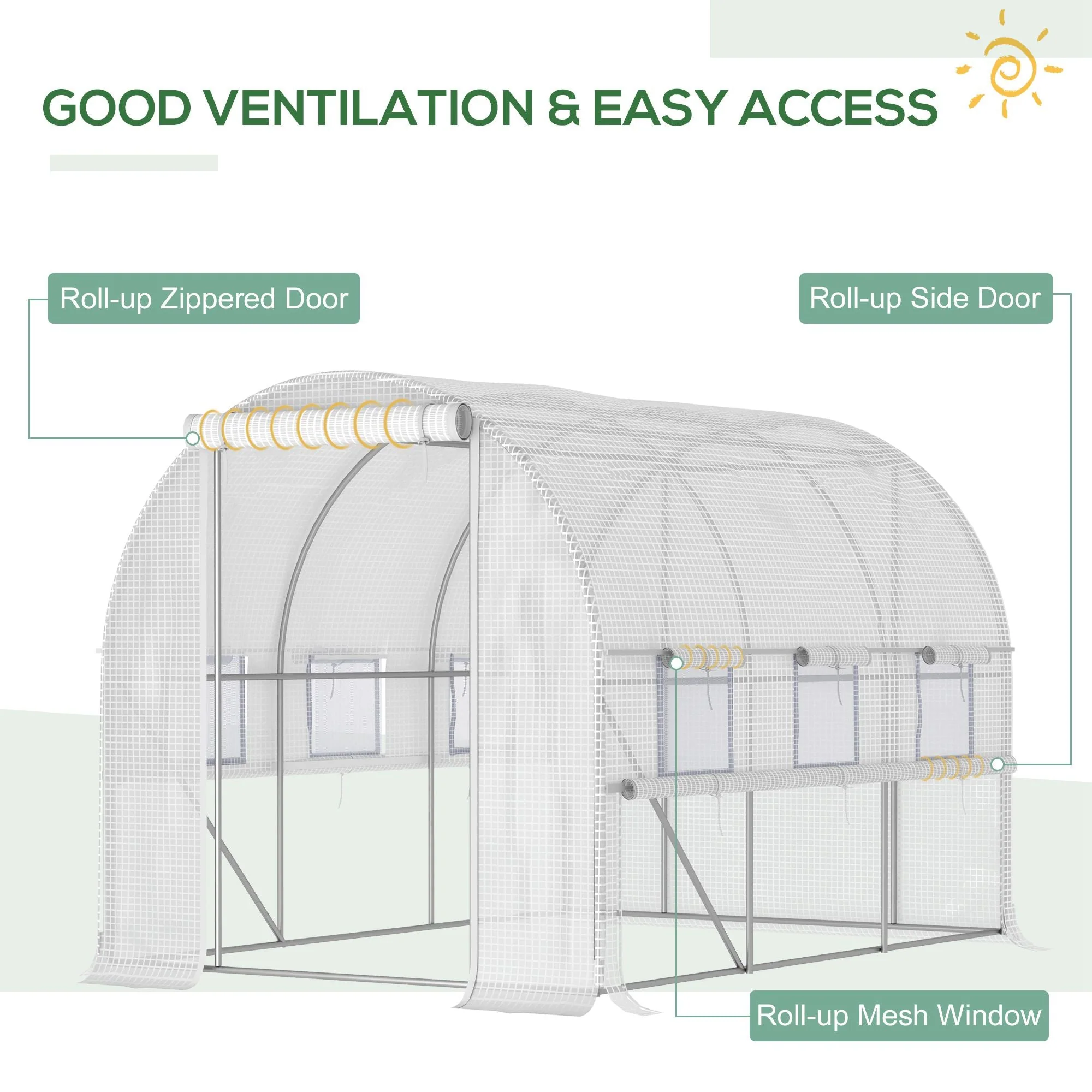 3 x 2 x 2m Walk-in Tunnel Greenhouse - Image 7
