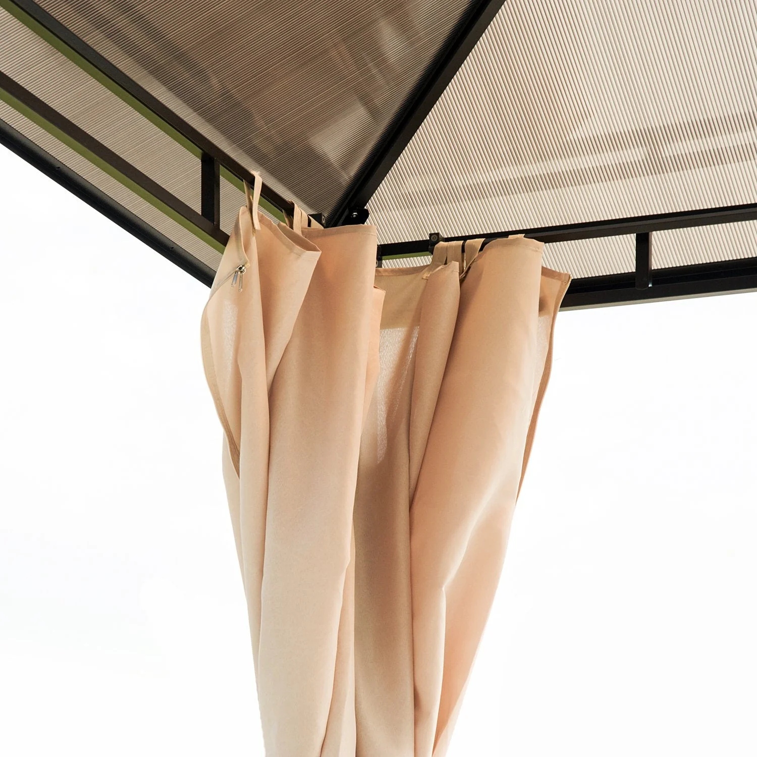 3 x 3.6m Hardtop Gazebo Canopy with Polycarbonate Roof Garden Pavilion with Removable Curtains and Steel Frame - Image 8