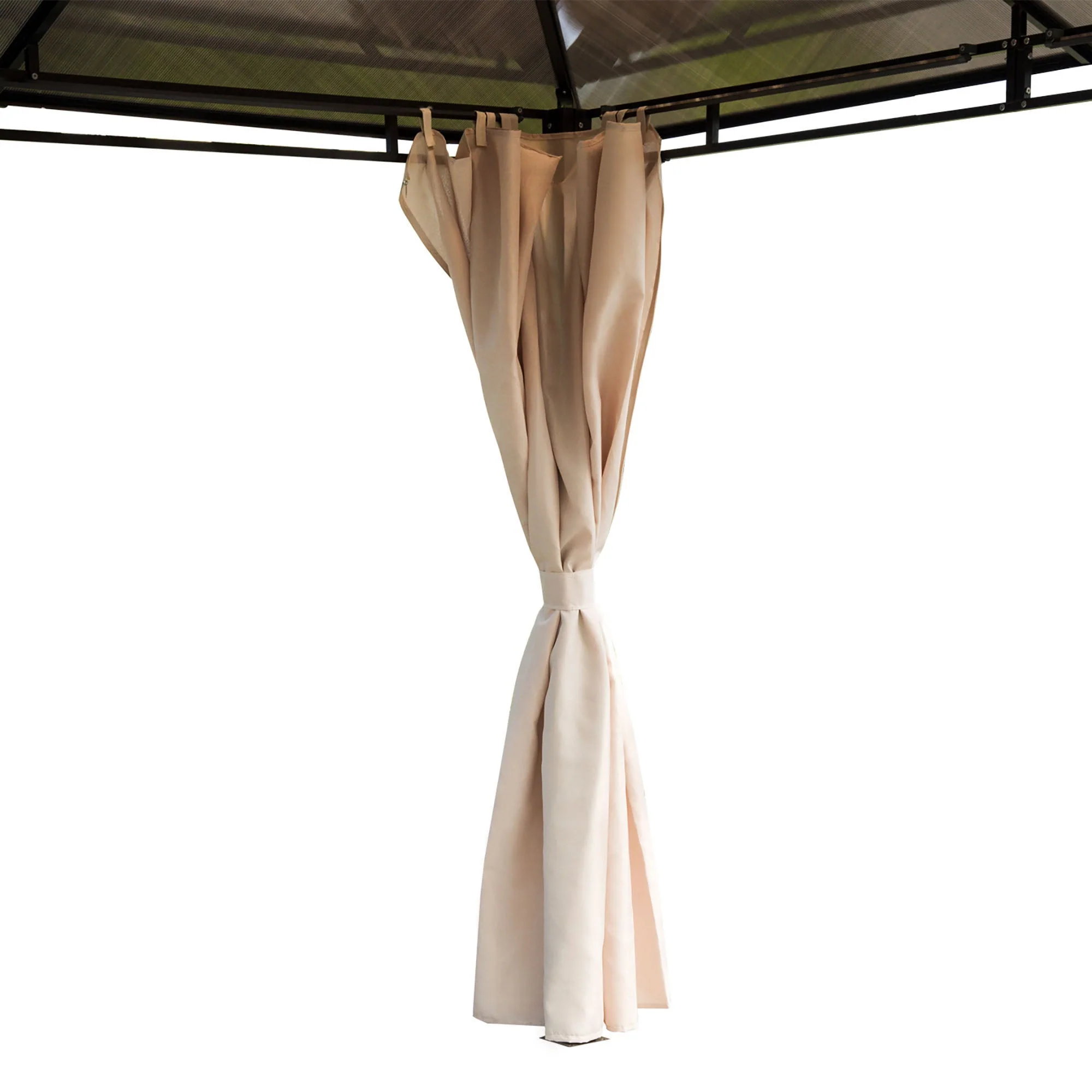 3 x 3.6m Hardtop Gazebo Canopy with Polycarbonate Roof Garden Pavilion with Removable Curtains and Steel Frame - Image 9