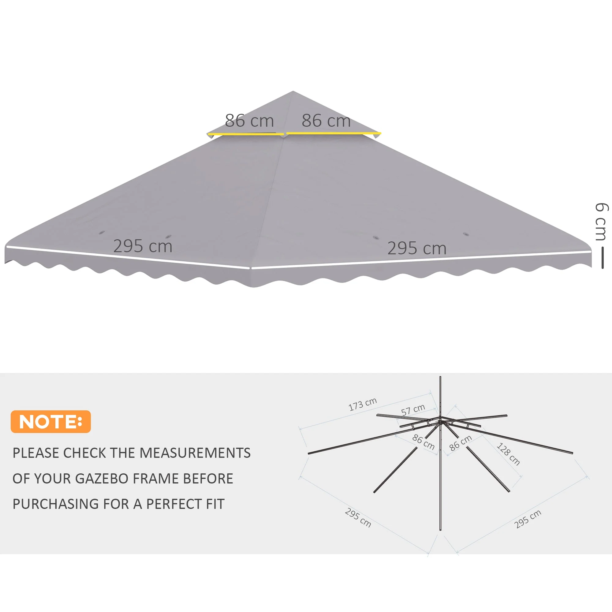 3 x 3 M Gazebo Canopy Replacement Covers - Image 3