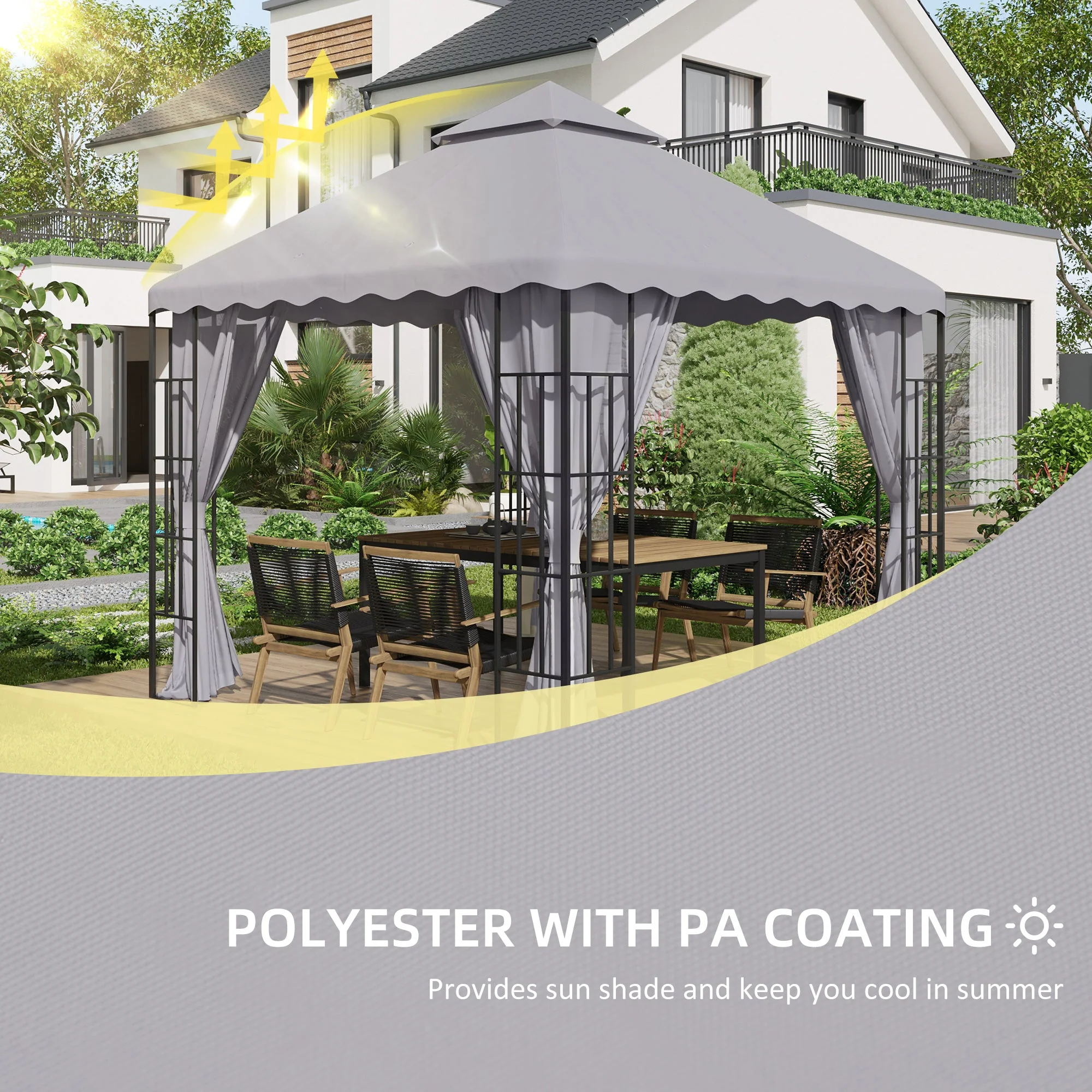 3 x 3 M Gazebo Canopy Replacement Covers - Image 4
