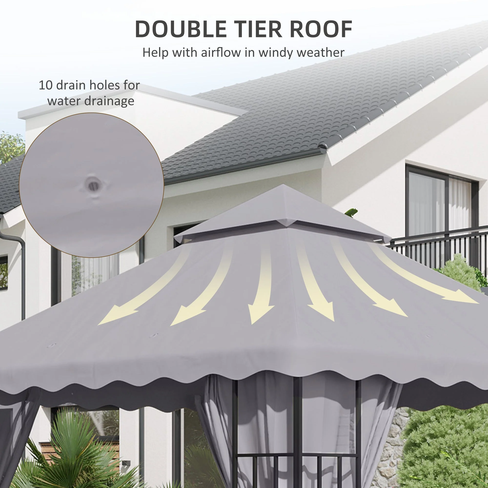 3 x 3 M Gazebo Canopy Replacement Covers - Image 5