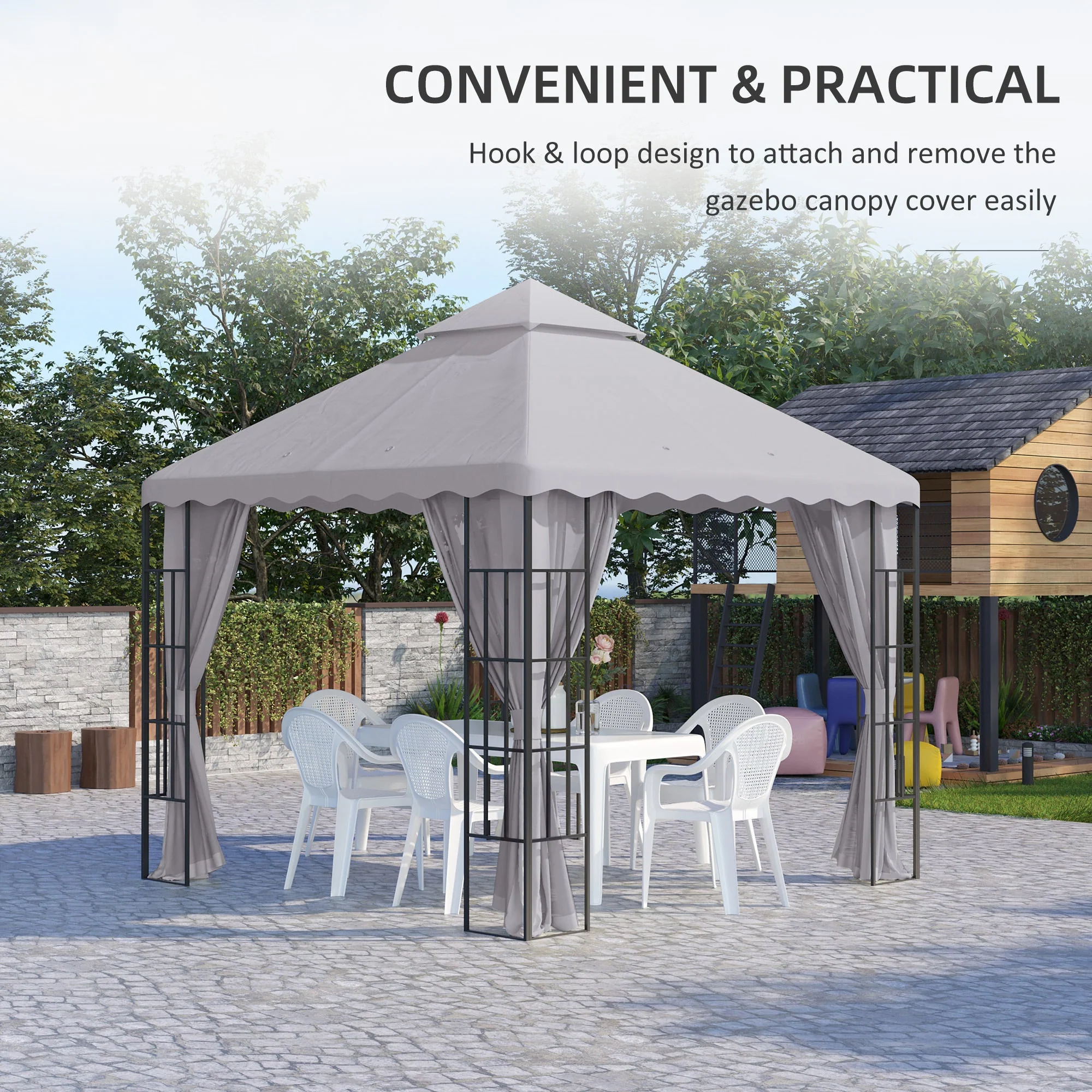 3 x 3 M Gazebo Canopy Replacement Covers - Image 6