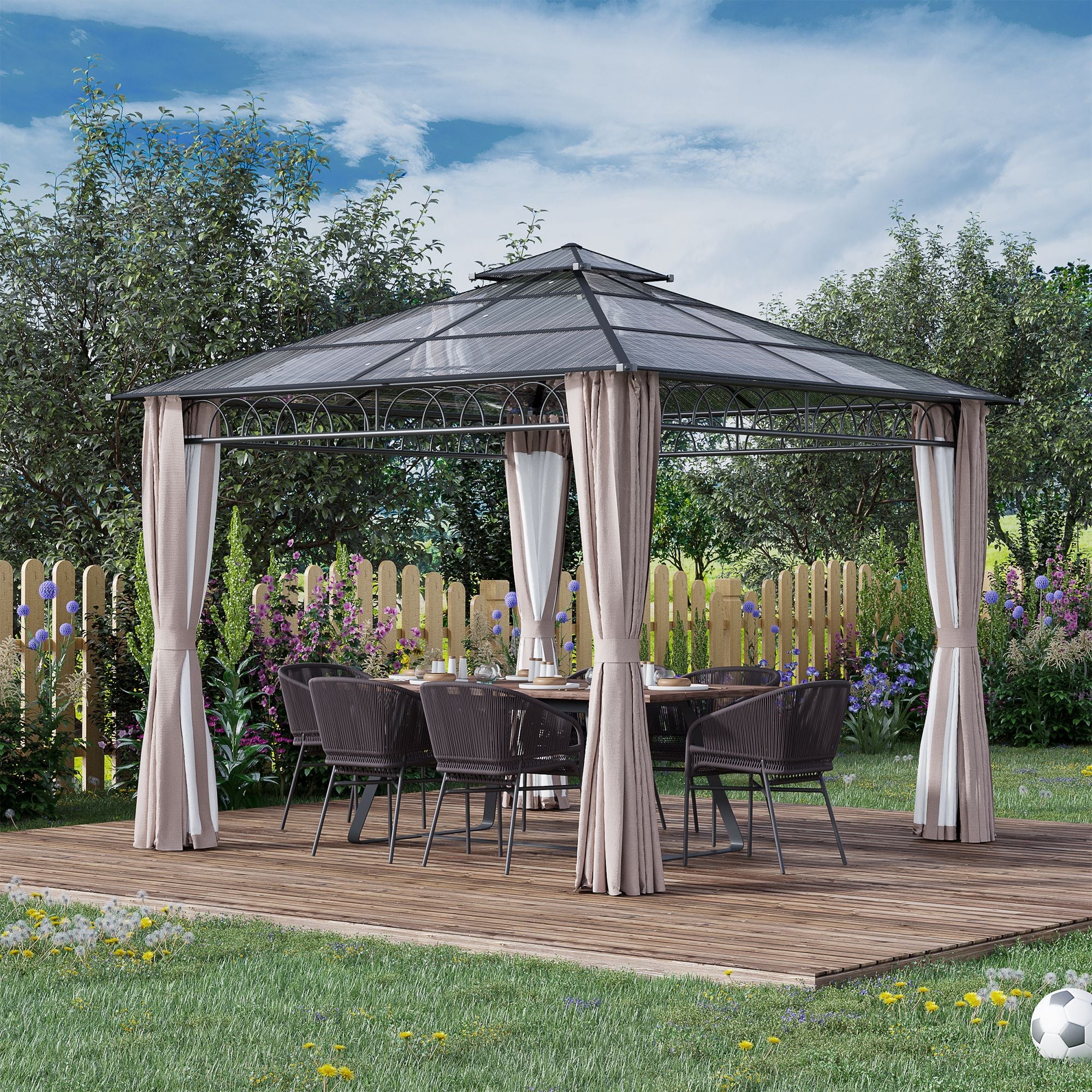 3 x 3 M Outdoor Polycarbonate Gazebo - Image 2