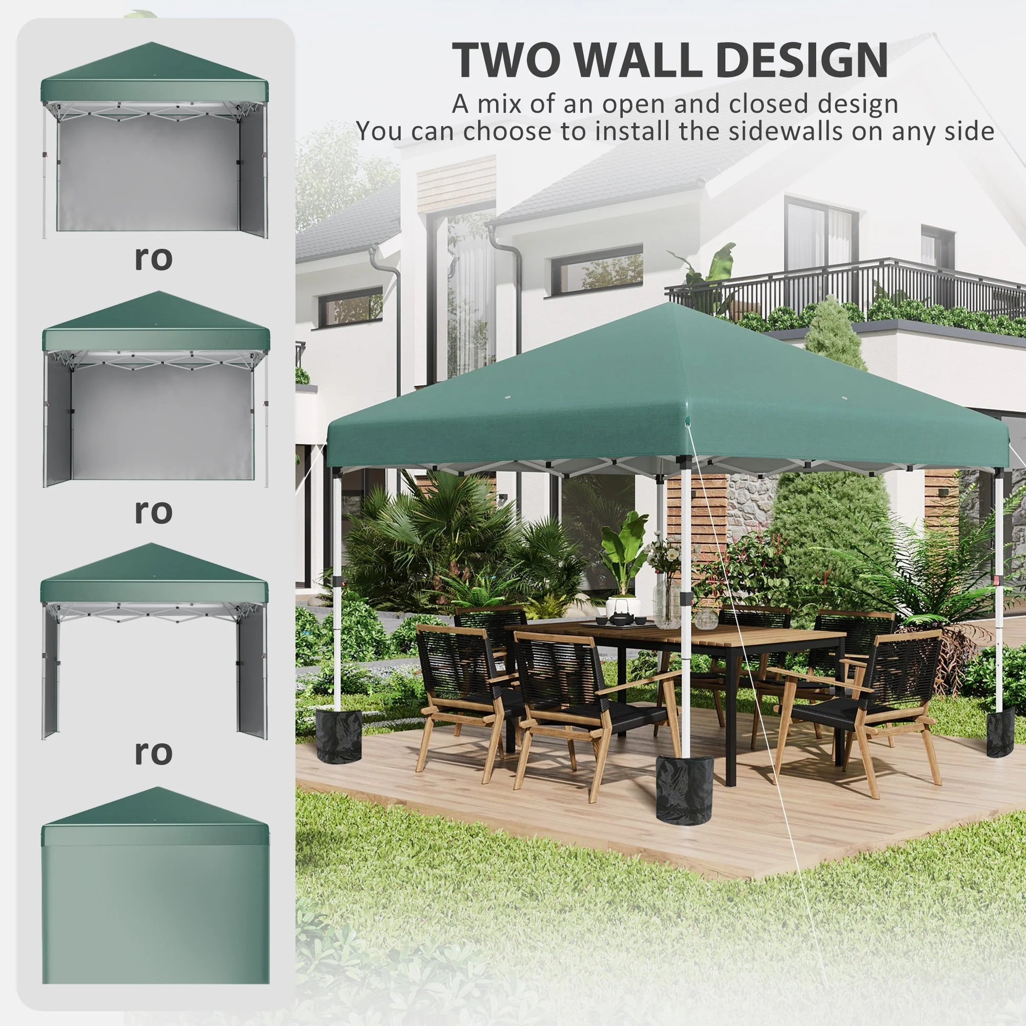 3 x 3 M Pop Up Gazebo with 2 Sidewalls - Image 3
