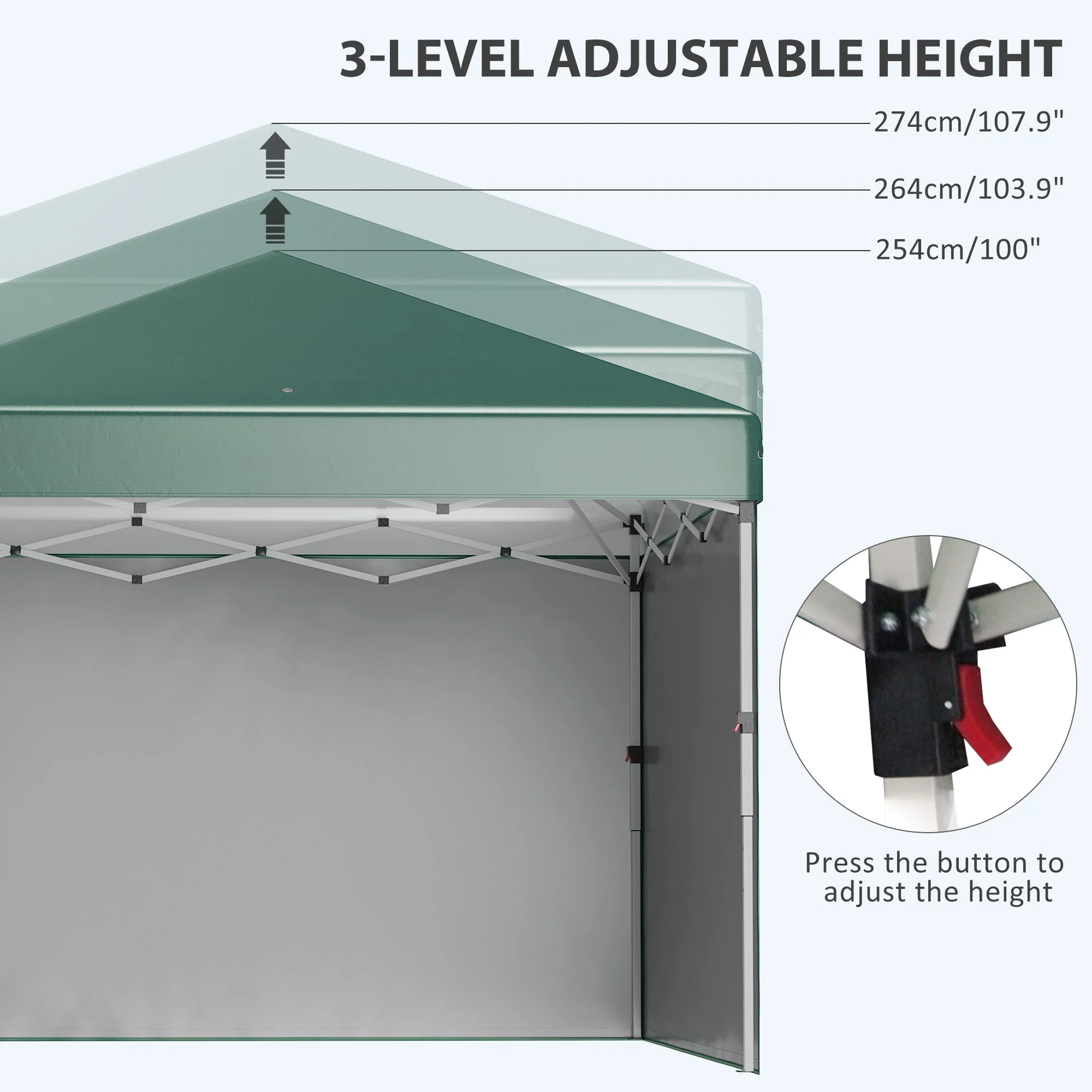 3 x 3 M Pop Up Gazebo with 2 Sidewalls - Image 5