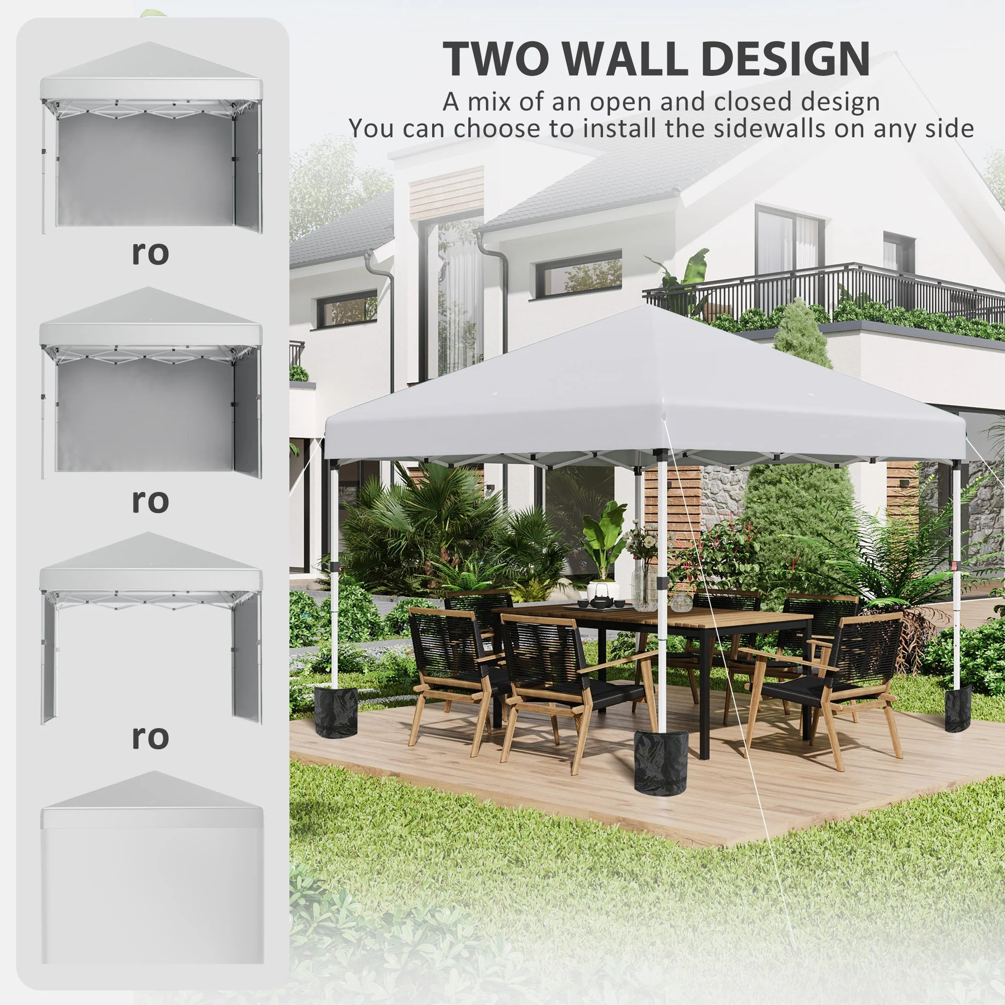 3 x 3 M Pop Up Gazebo with 2 Sidewalls - Image 3