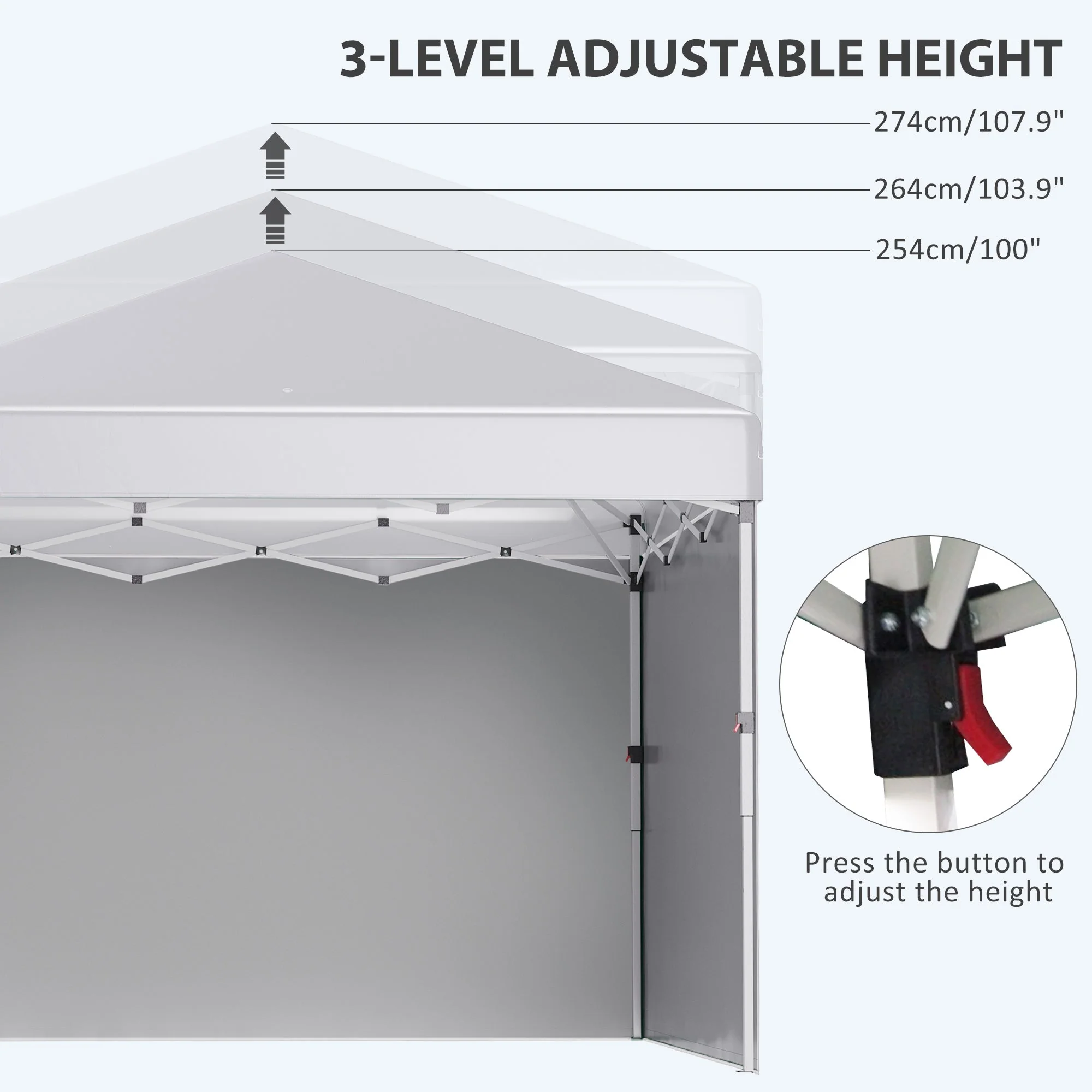 3 x 3 M Pop Up Gazebo with 2 Sidewalls - Image 5