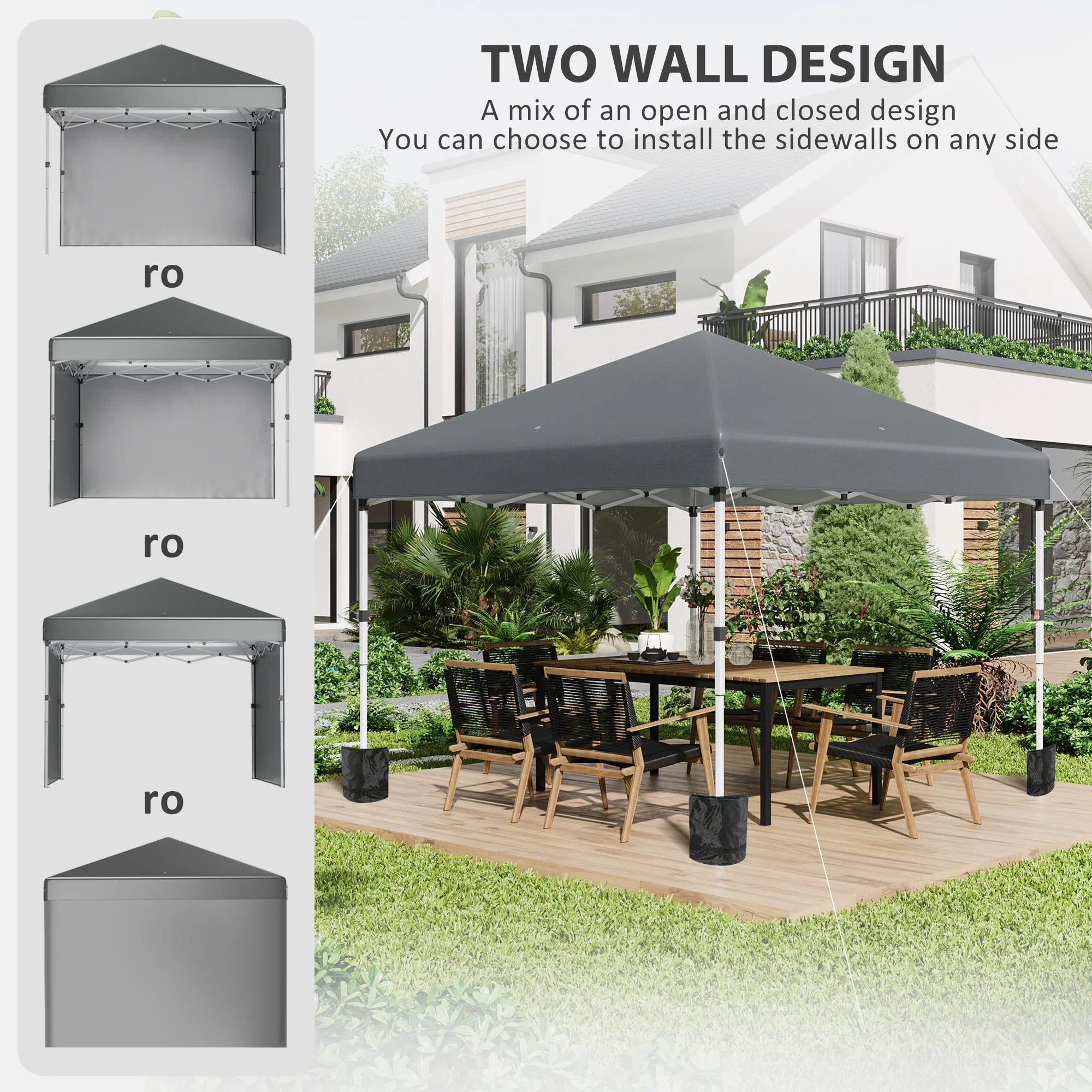 3 x 3 M Pop Up Gazebo with 2 Sidewalls - Image 3