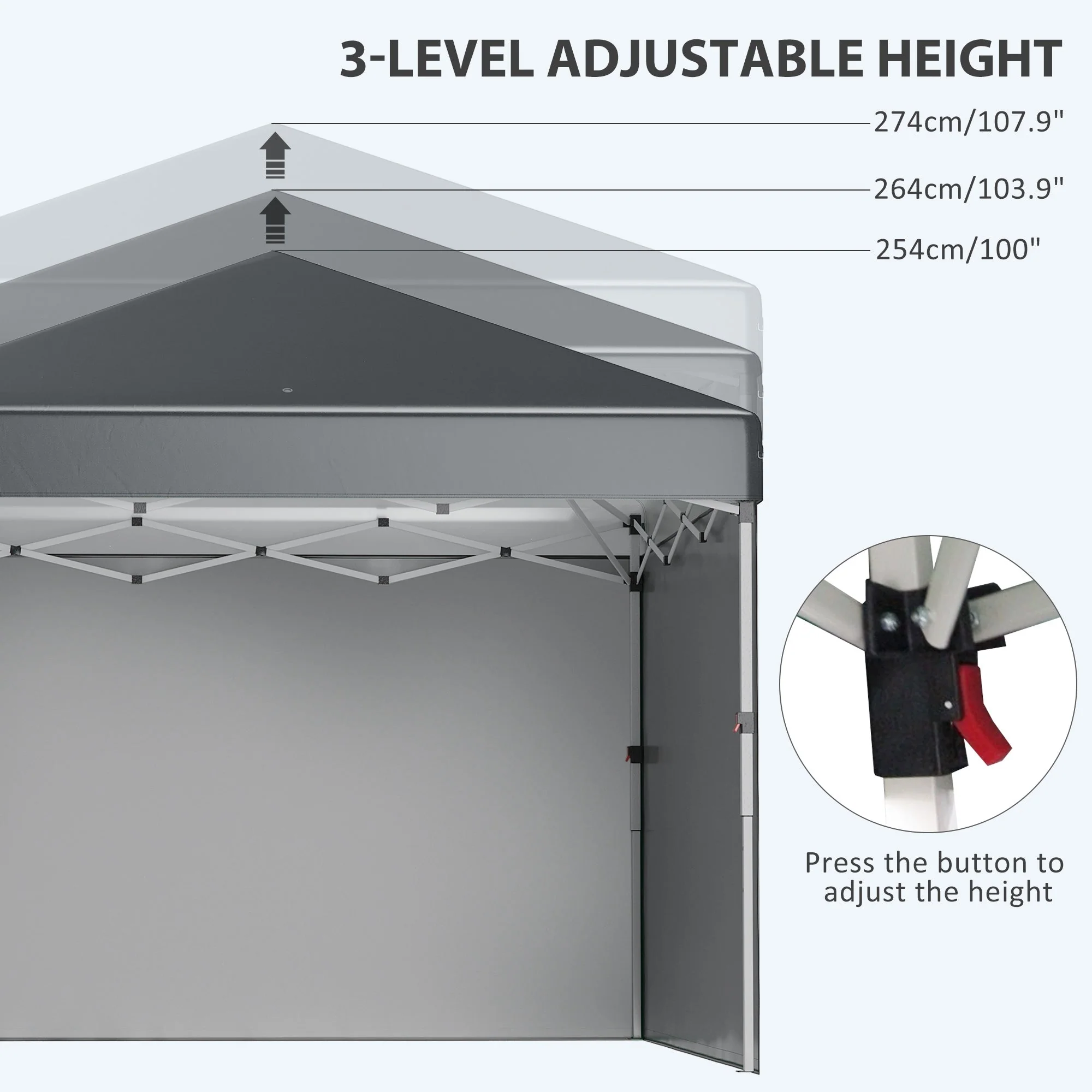 3 x 3 M Pop Up Gazebo with 2 Sidewalls - Image 4