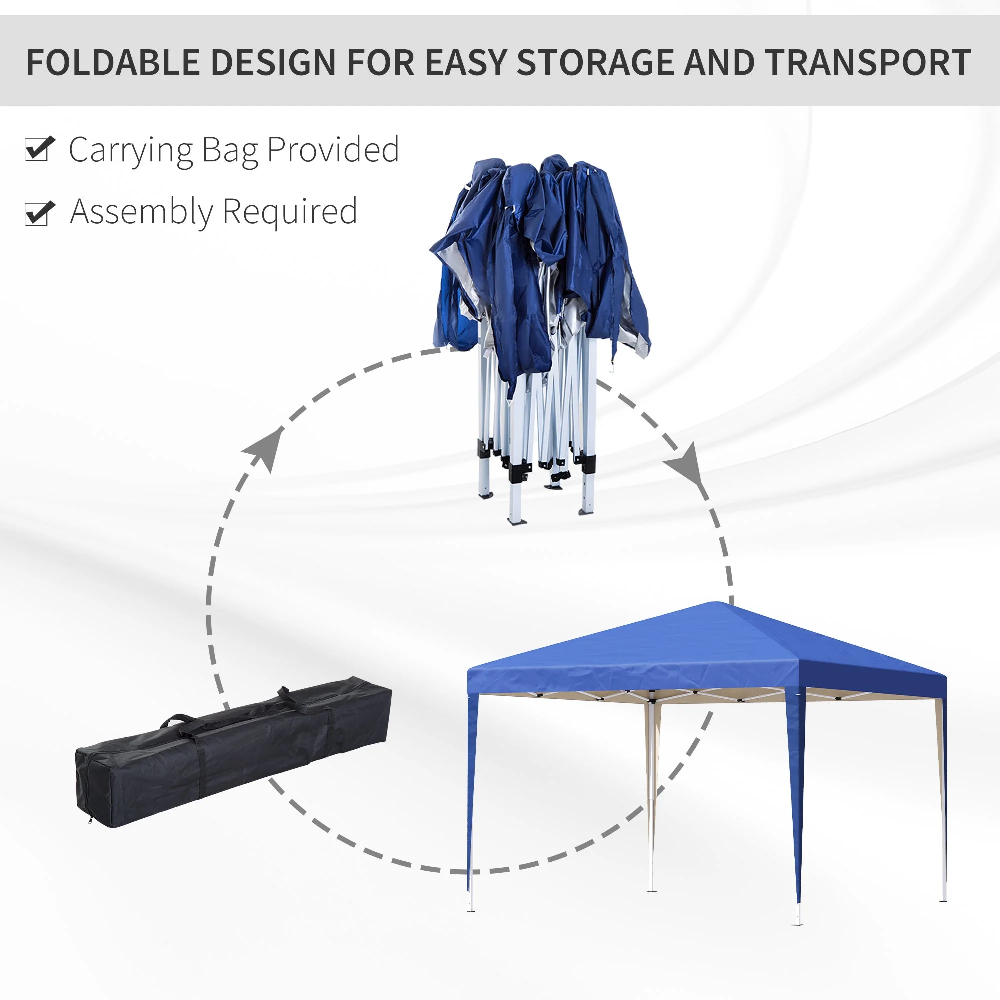 3 x 3 meter Garden Heavy Duty Pop Up Gazebo Marquee Party Tent Folding Wedding Canopy-Blue - Image 5