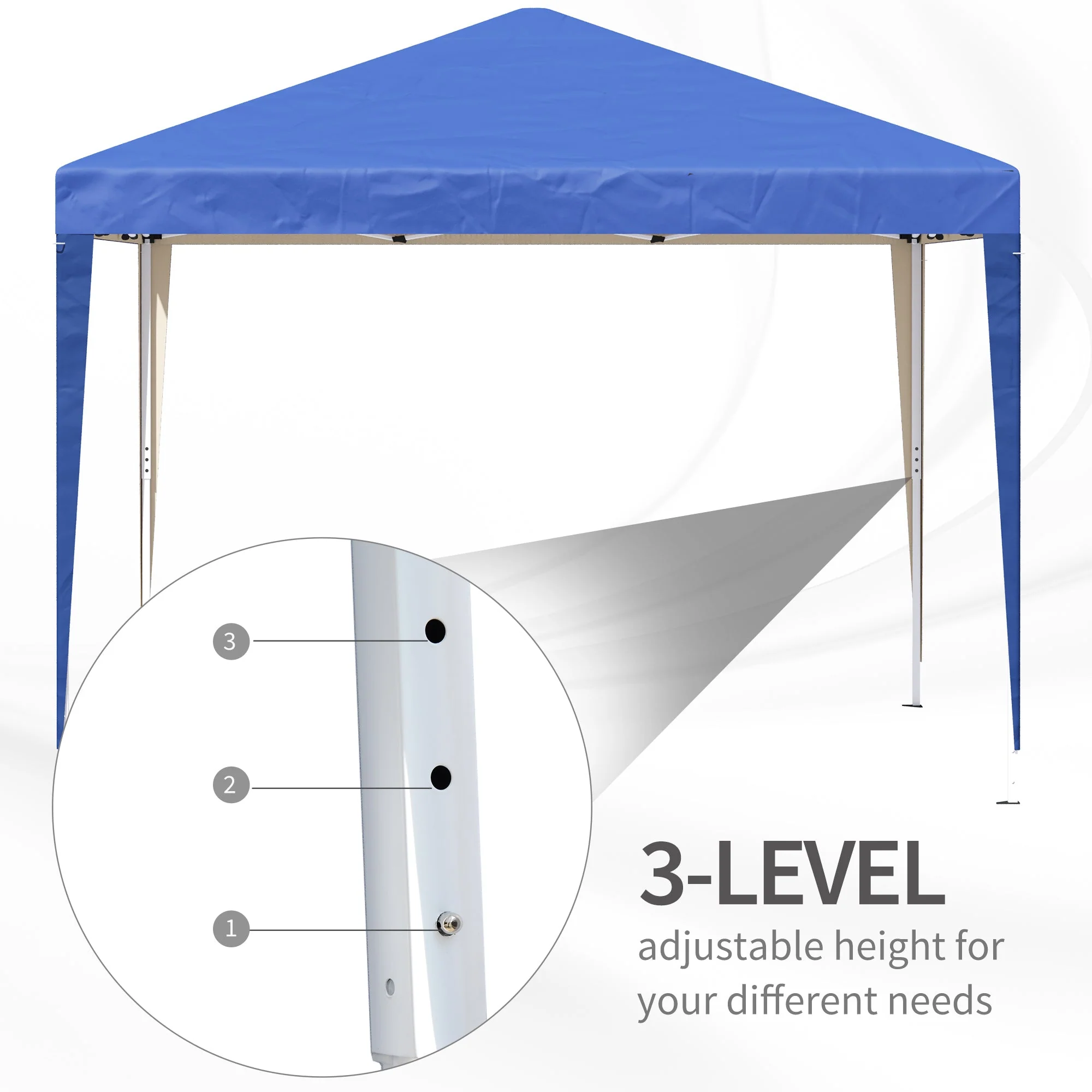 3 x 3 meter Garden Heavy Duty Pop Up Gazebo Marquee Party Tent Folding Wedding Canopy-Blue - Image 6