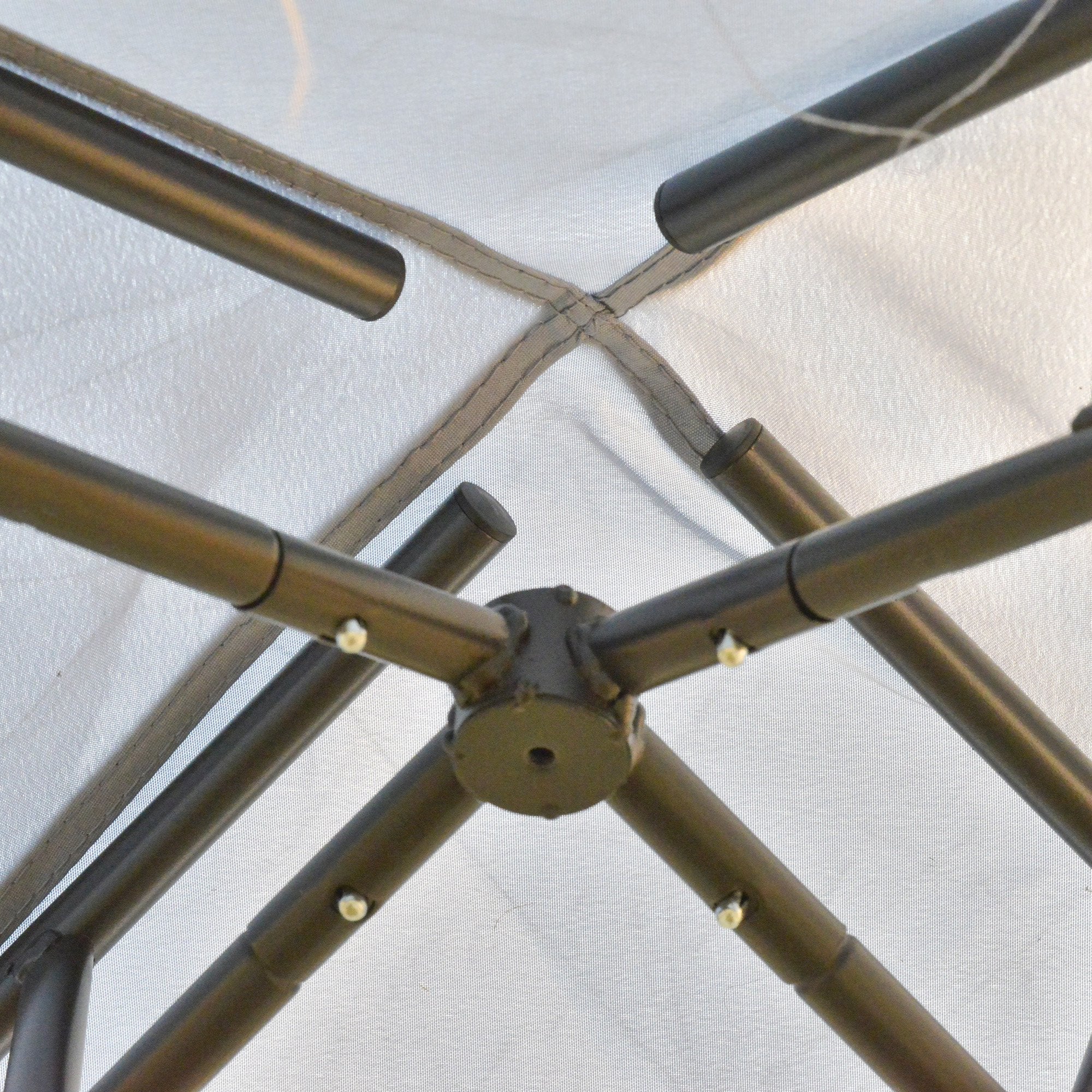 3 x 3 Meter Metal Gazebo Garden Outdoor 2-tier Roof Marquee Party Tent Canopy Pavillion Patio Shelter with Netting - Grey - Image 8