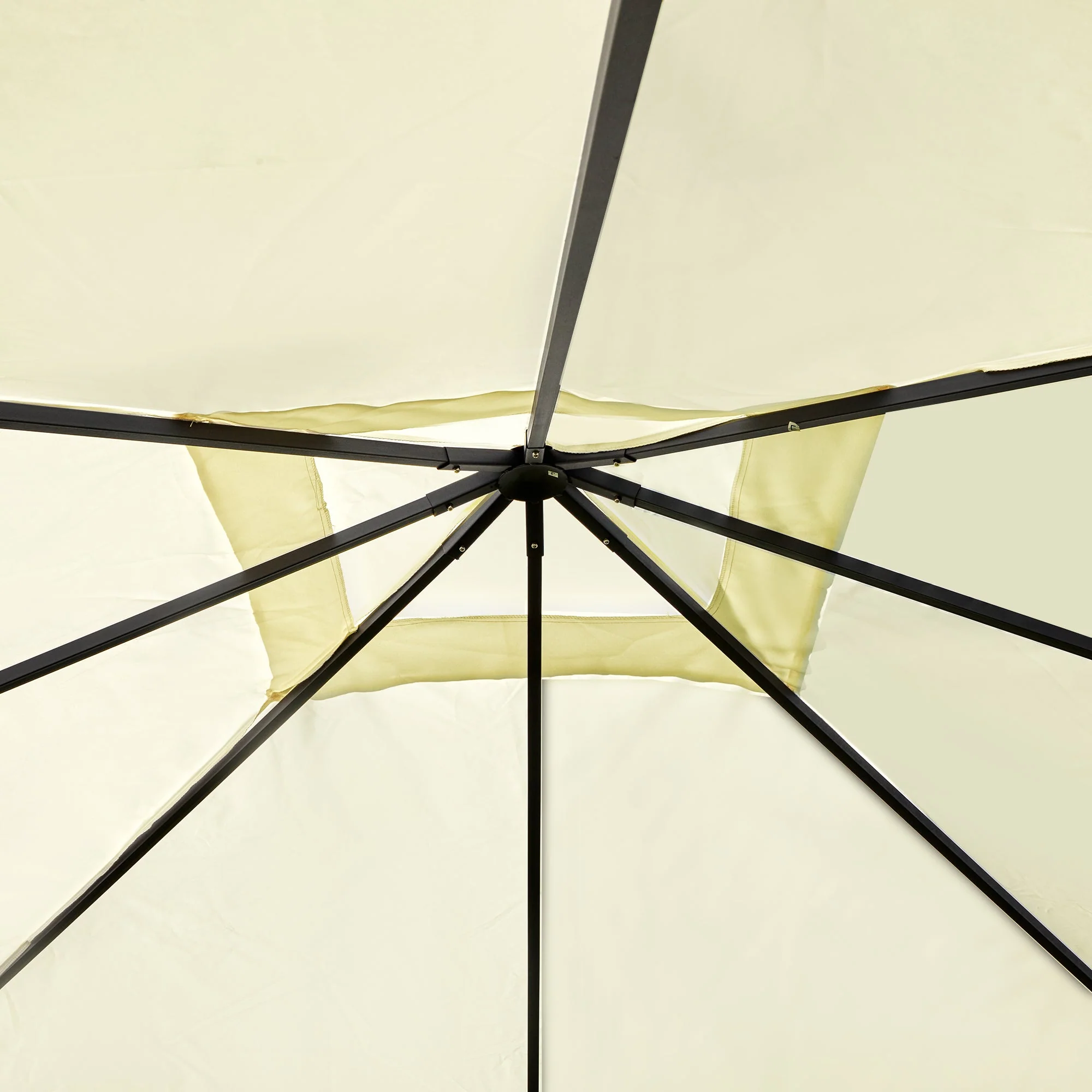 3 x 3 Meters Patio Garden Metal Gazebo Marquee Steel Frame with Canopy Awning Tent Water Resistant Cream - Image 9