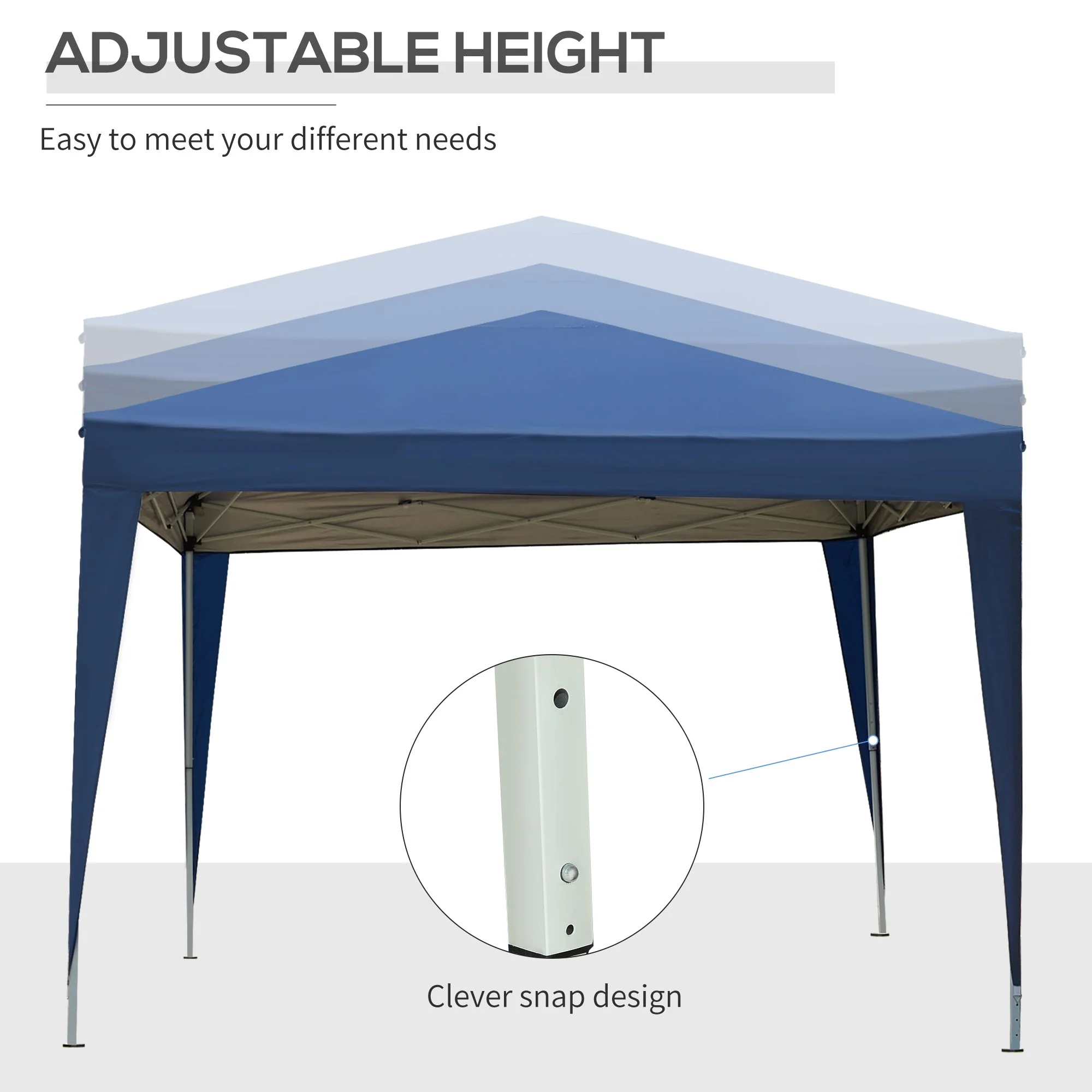 3 x 3 Meters Pop Up Water Resistant Gazebo Wedding Camping Party Tent Canopy Marquee with Carry Bag and 2 Windows - Image 9