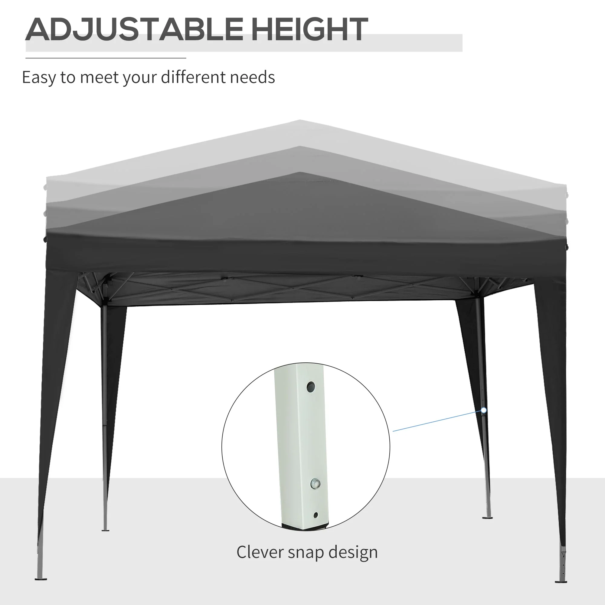 3 x 3 Meters Pop Up Water Resistant Gazebo Wedding Camping Party Tent Canopy Marquee with Carry Bag and 2 Windows - Image 7