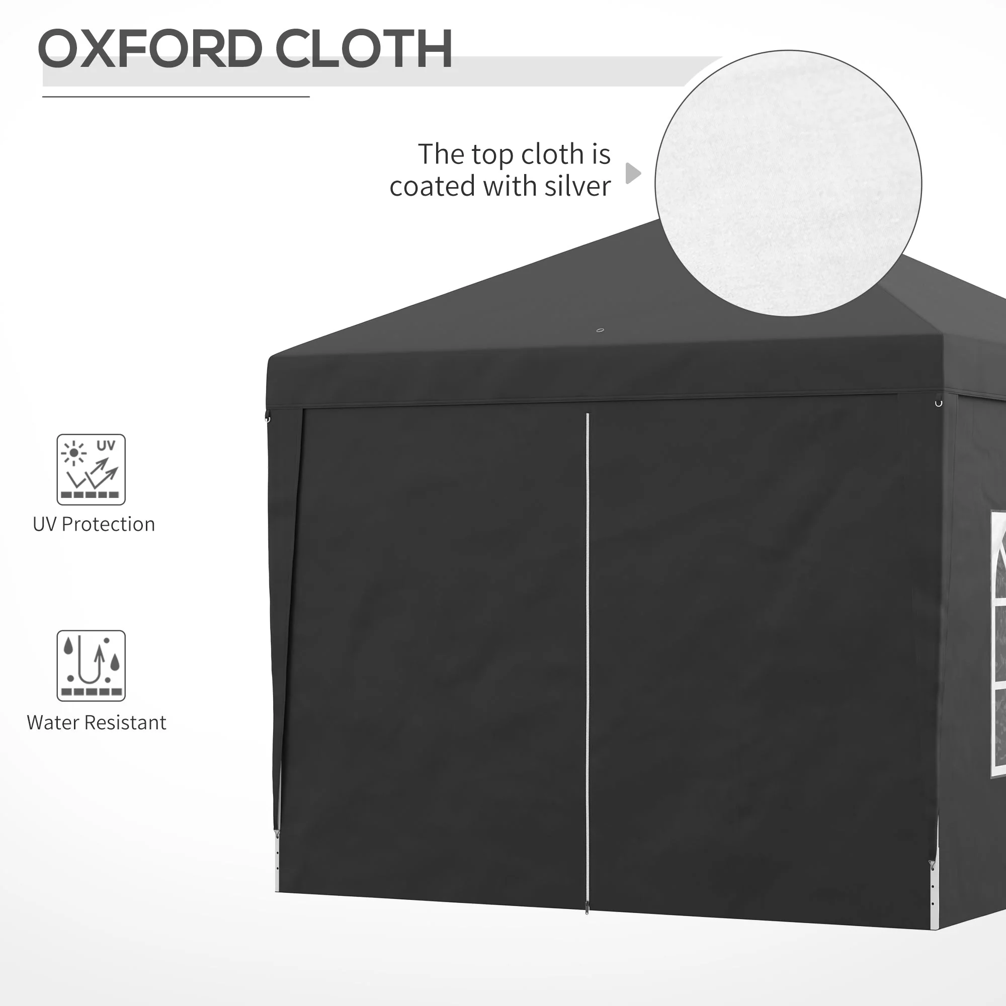 3 x 3 Meters Pop Up Water Resistant Gazebo Wedding Camping Party Tent Canopy Marquee with Carry Bag and 2 Windows - Image 8