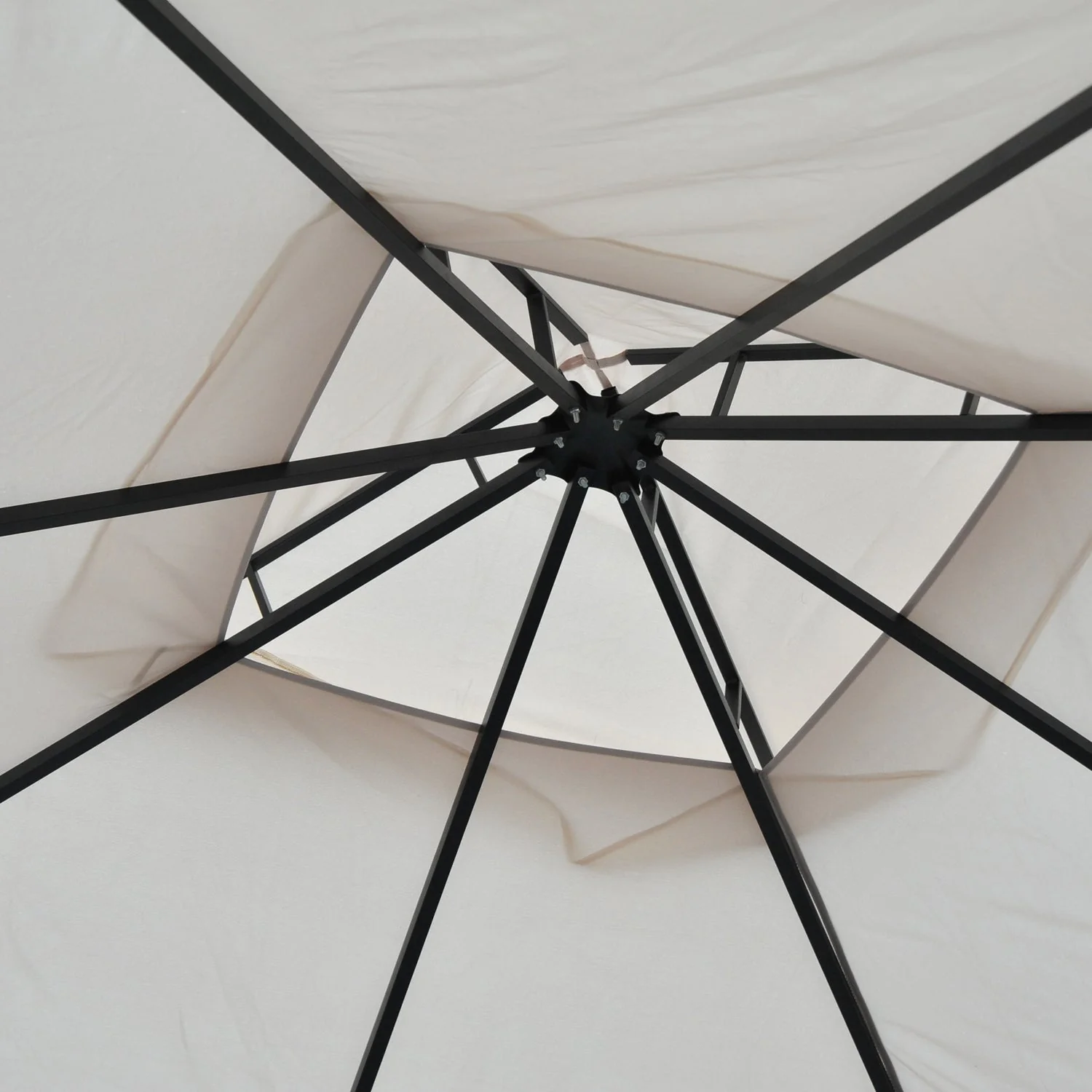 3 x 3M Garden Gazebo Patio Party Tent Shelter Outdoor Canopy Double Tier Sun Shade Metal Frame Netting Beige - Image 9