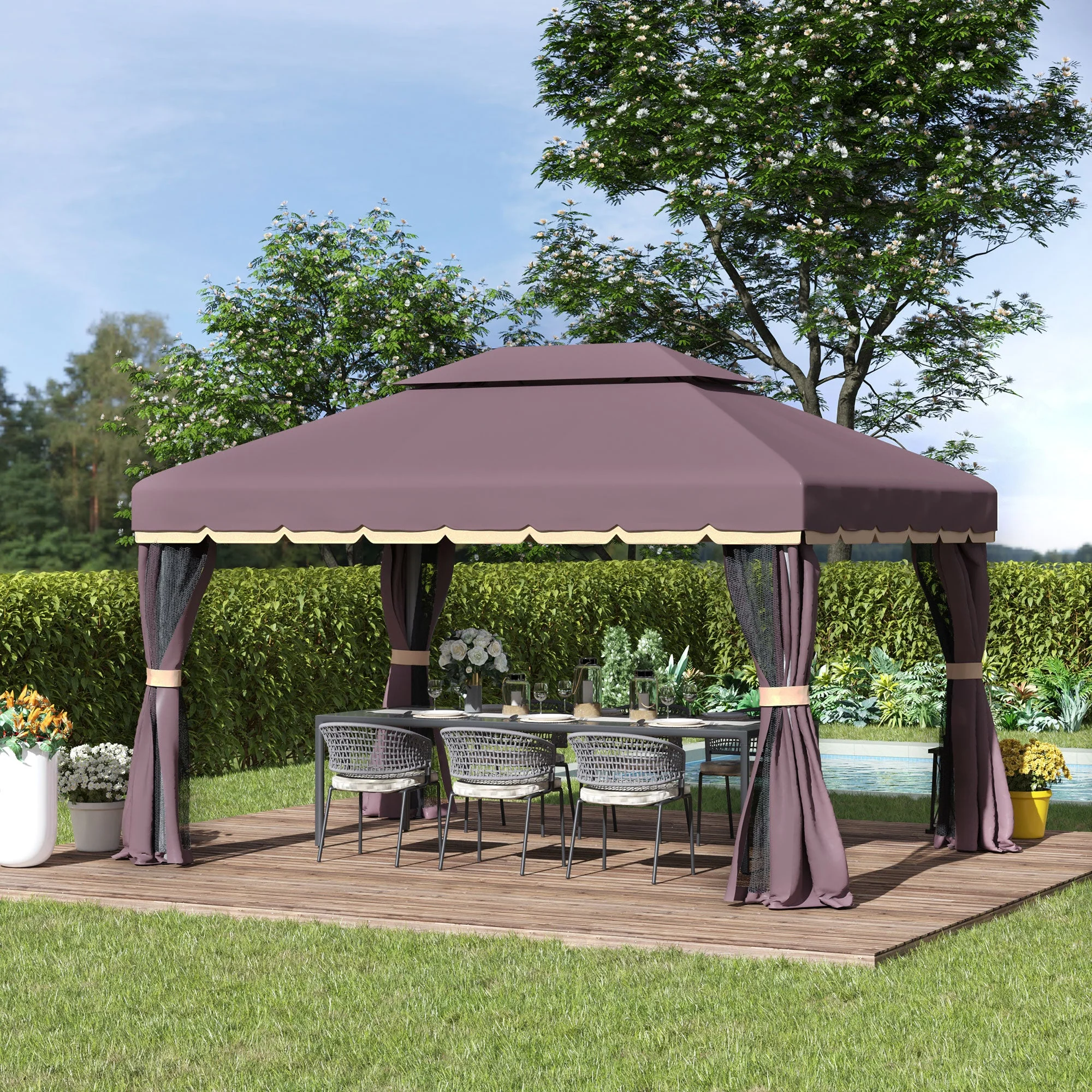 3 x 4m Aluminium Garden Gazebo - Image 2