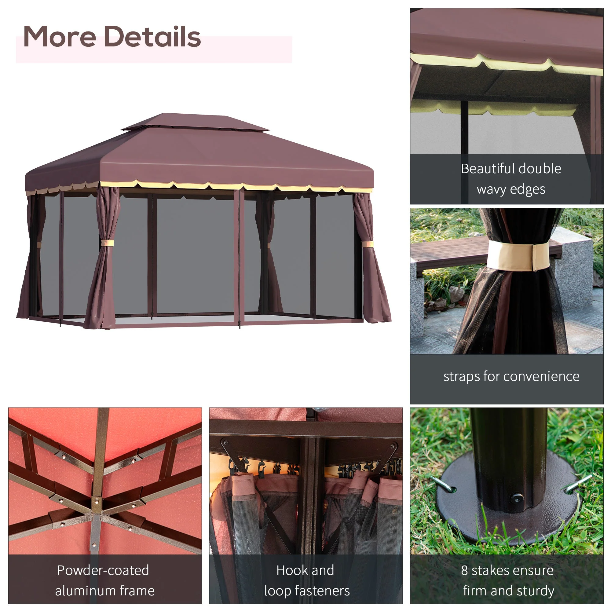 3 x 4m Aluminium Garden Gazebo - Image 5