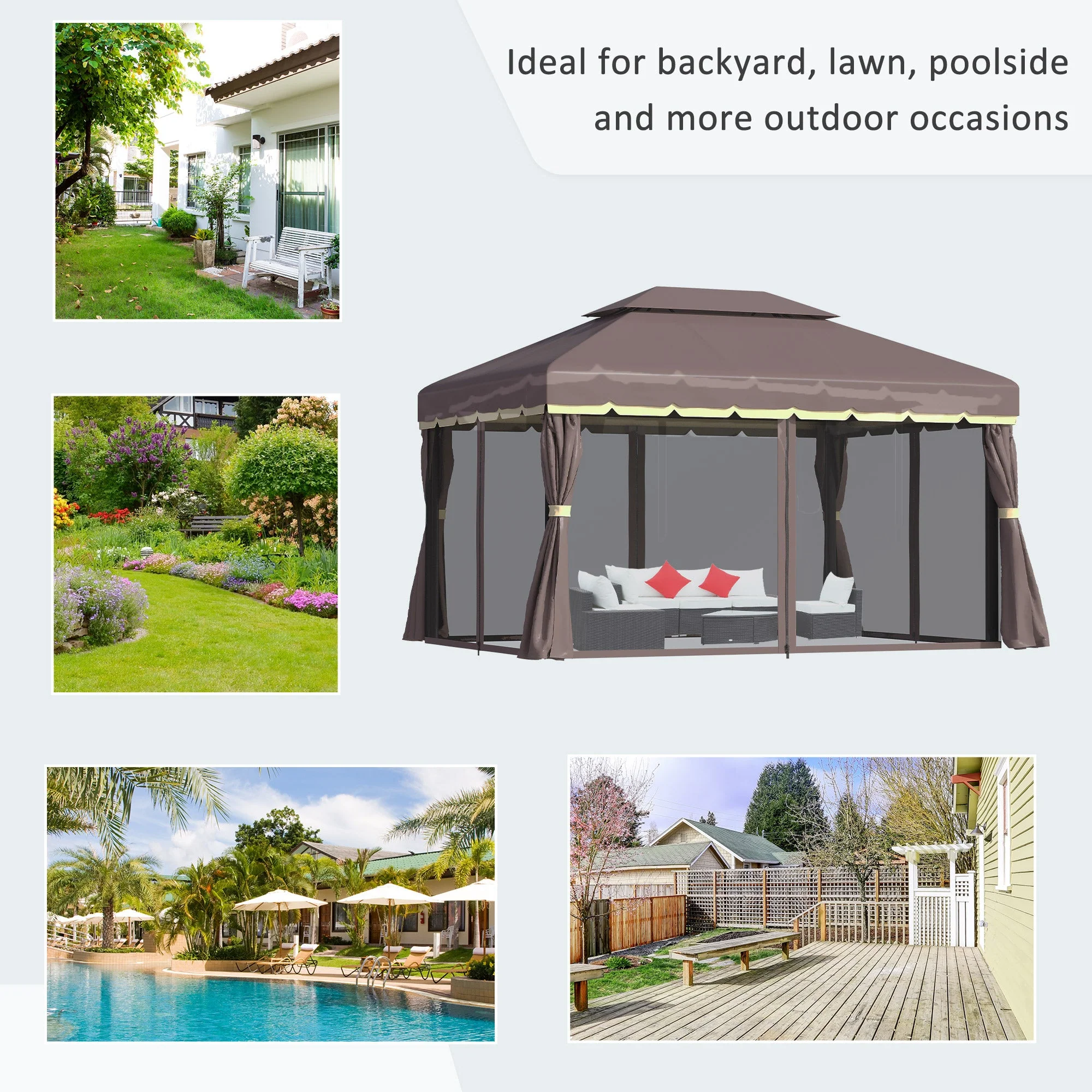 3 x 4m Aluminium Garden Gazebo - Image 6