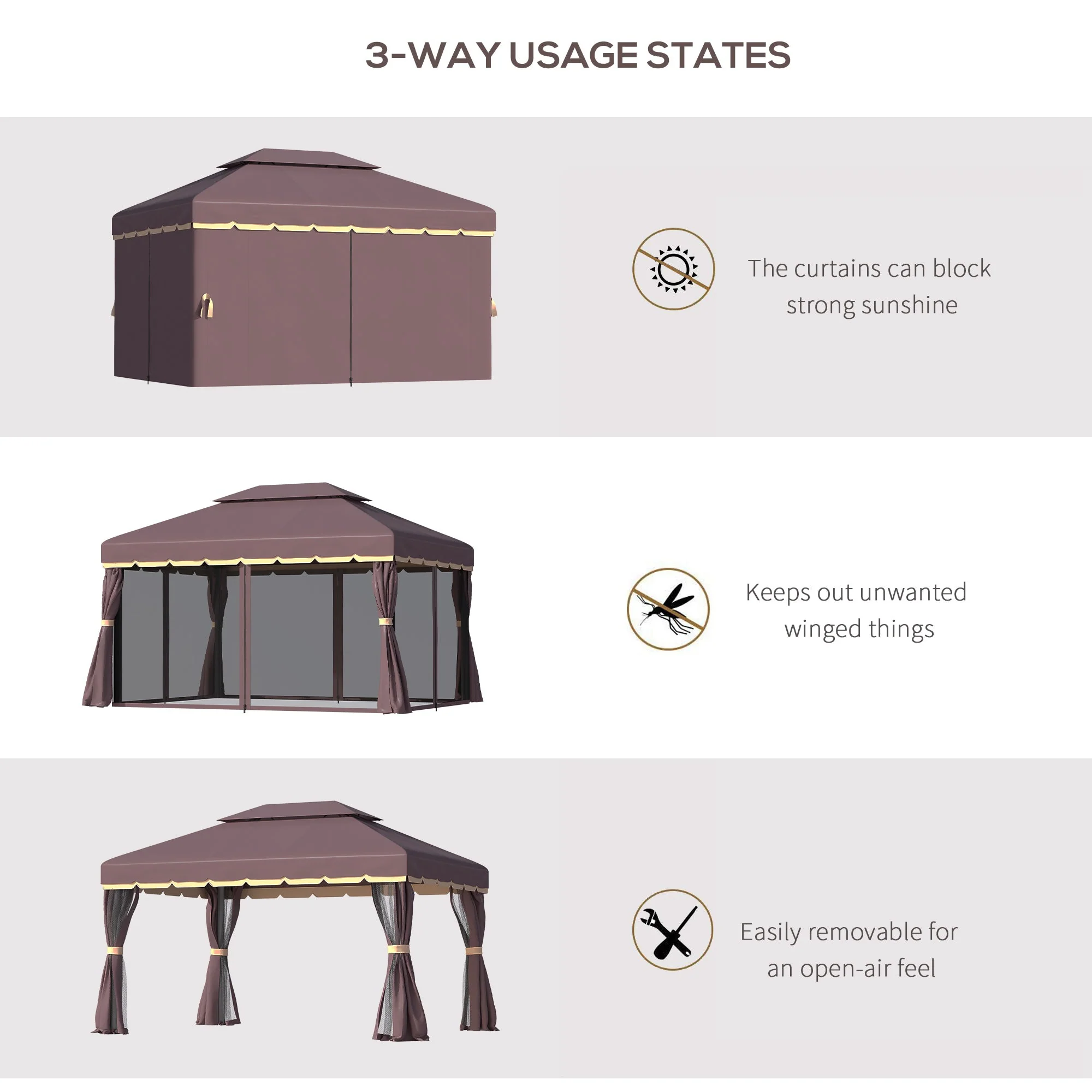 3 x 4m Aluminium Garden Gazebo - Image 7