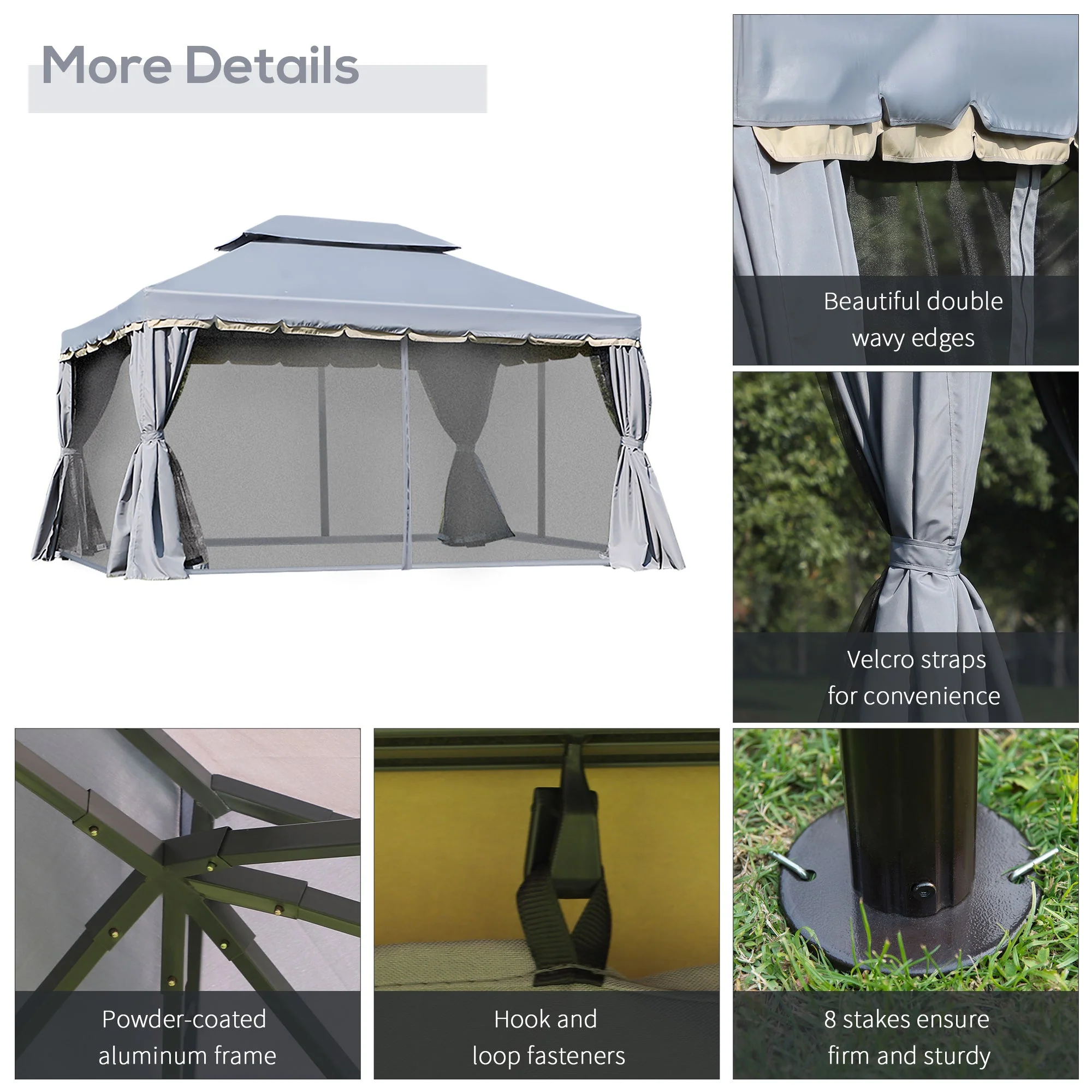 3 x 4m Aluminium Garden Gazebo - Image 5