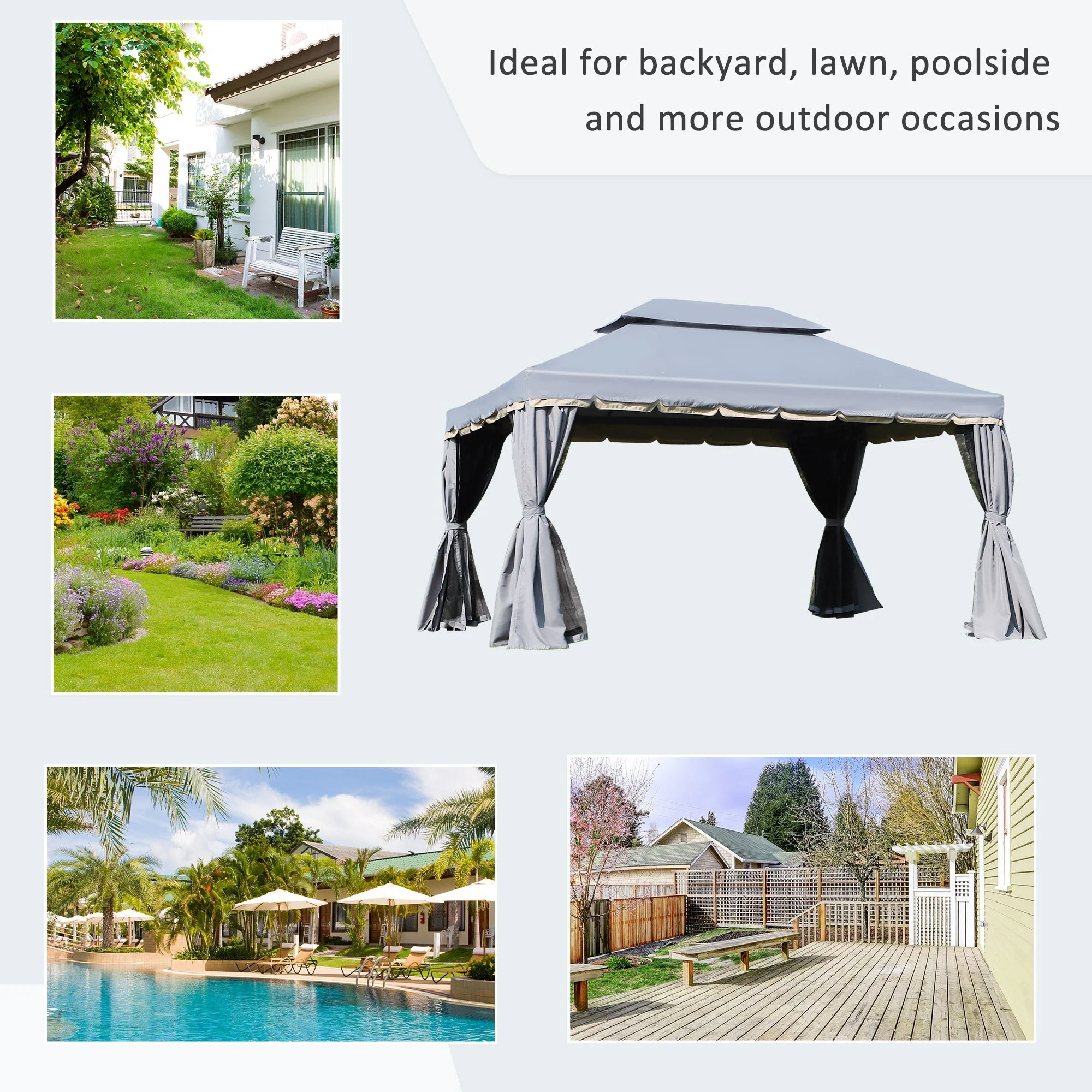 3 x 4m Aluminium Garden Gazebo - Image 6