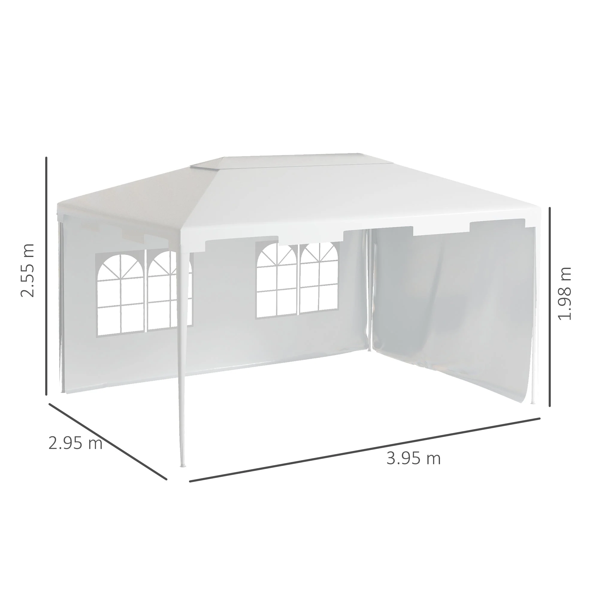 3 x 4m Half-Open Garden Gazebo - Image 3